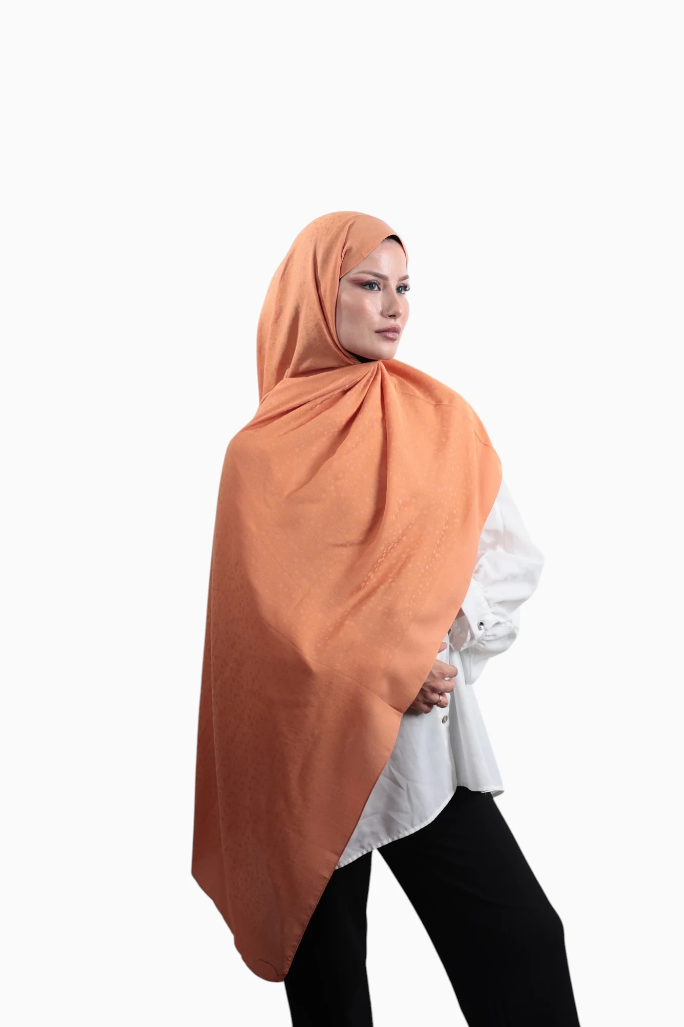Armine Bambu Cotton Şal Somon