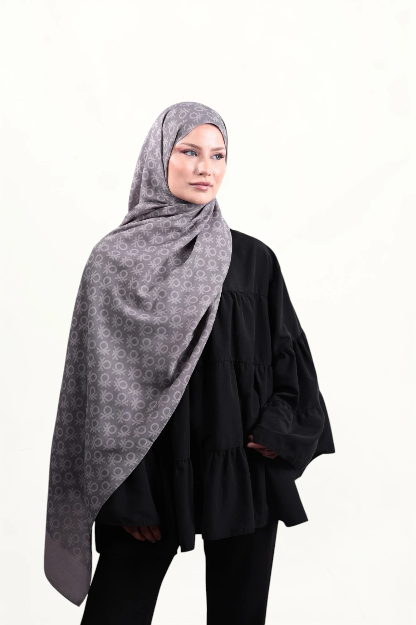 Benetton Elegante Şal Uno K-Gri