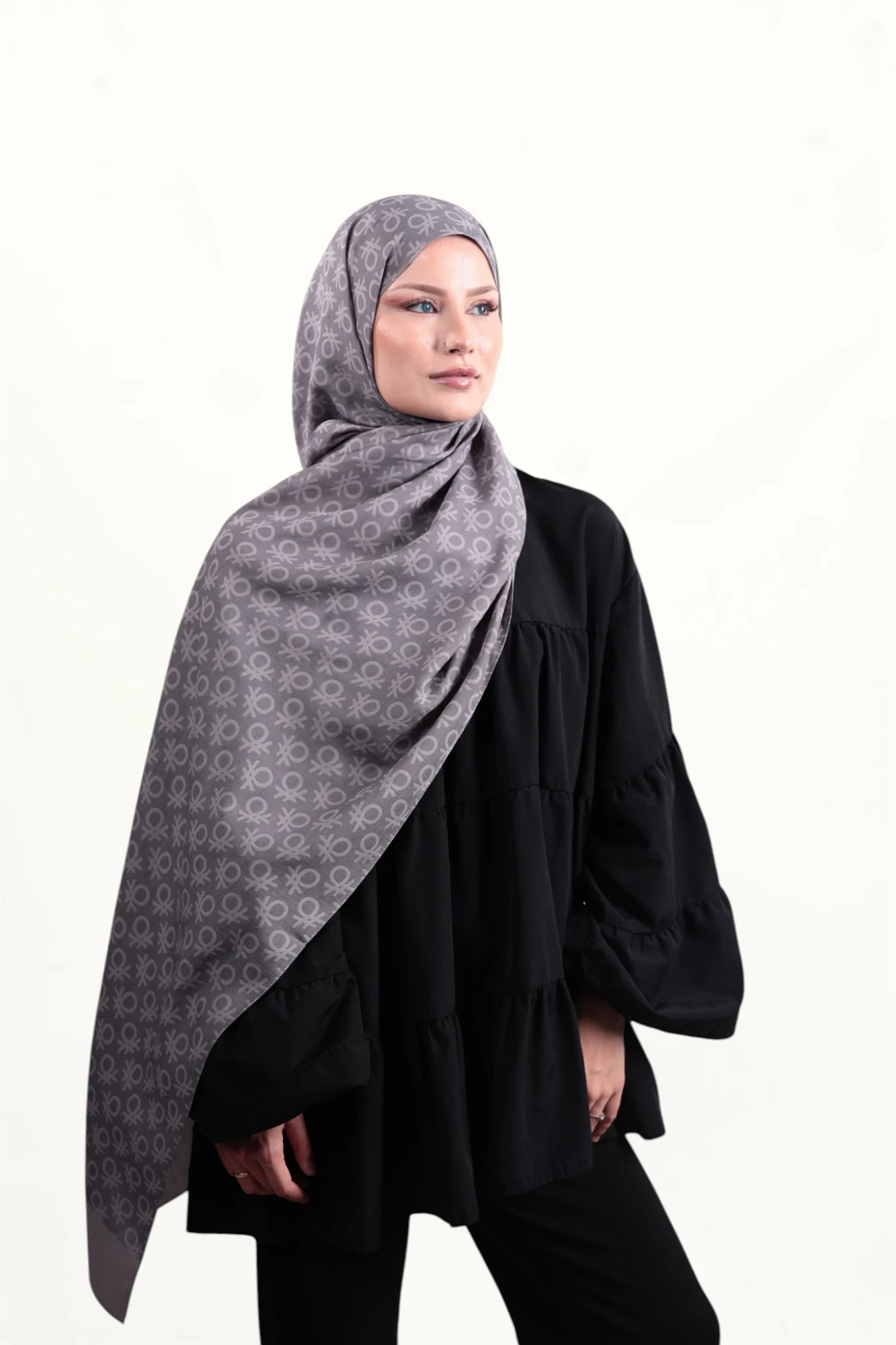 Benetton Elegante Şal Uno K-Gri