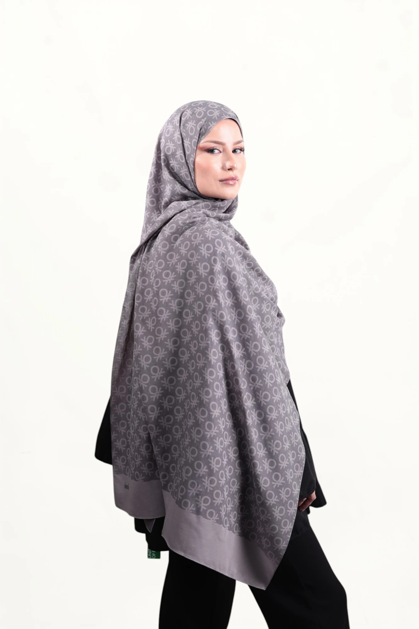 Benetton Elegante Şal Uno K-Gri