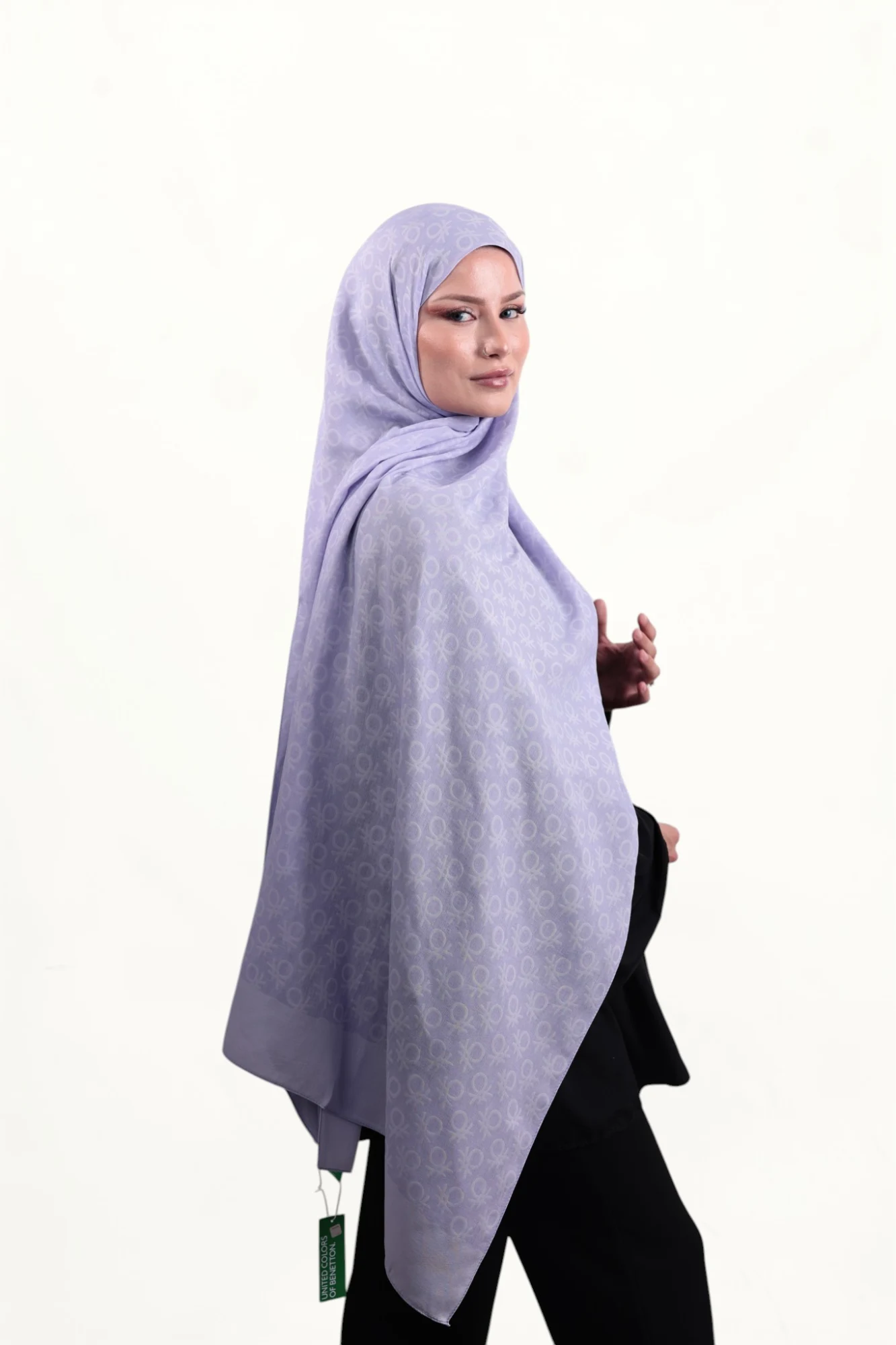 Benetton Elegante Şal Uno Lila