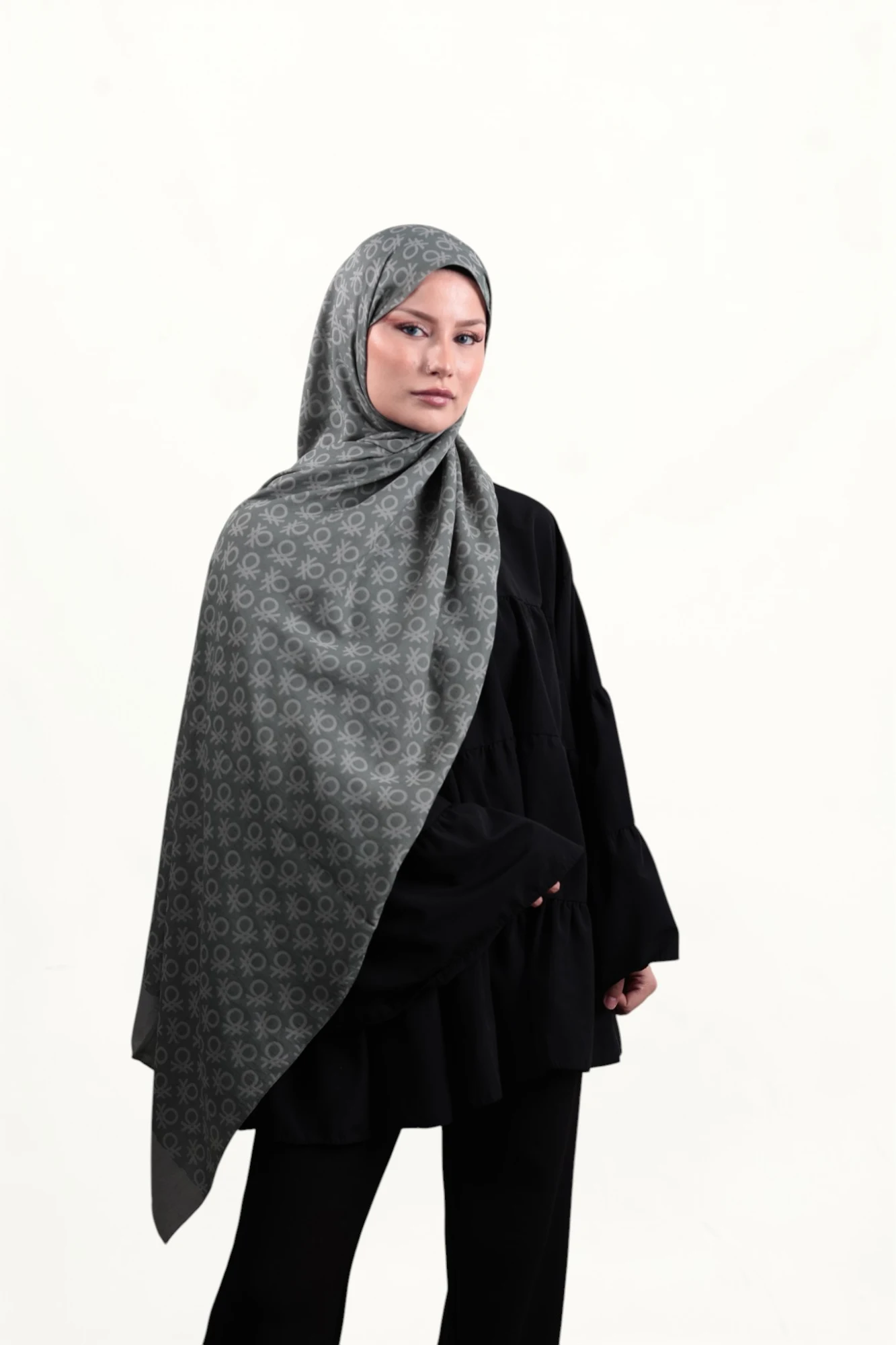 Benetton Elegante Şal Uno Gri-01