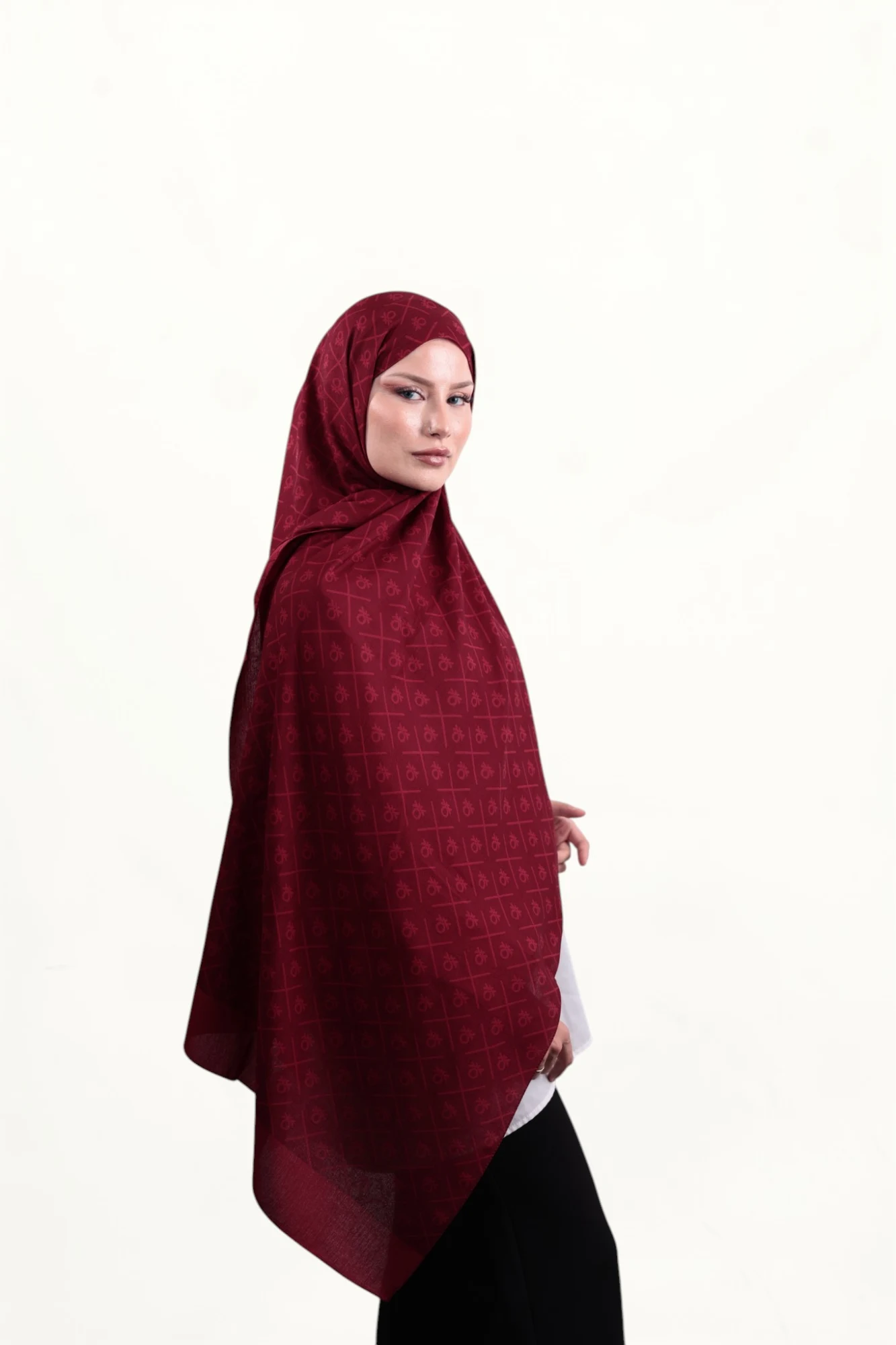 Benetton Elegante Dos Şal Kızılcık