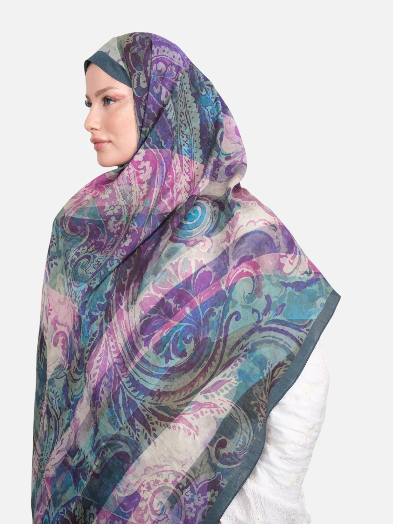 Harem Scarf Bianca Tencel Şal Lila Mor