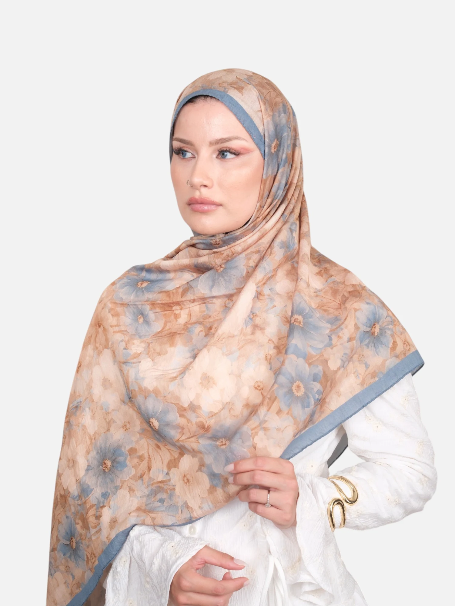 Harem Scarf Bianca Tencel Şal Gri Vizon