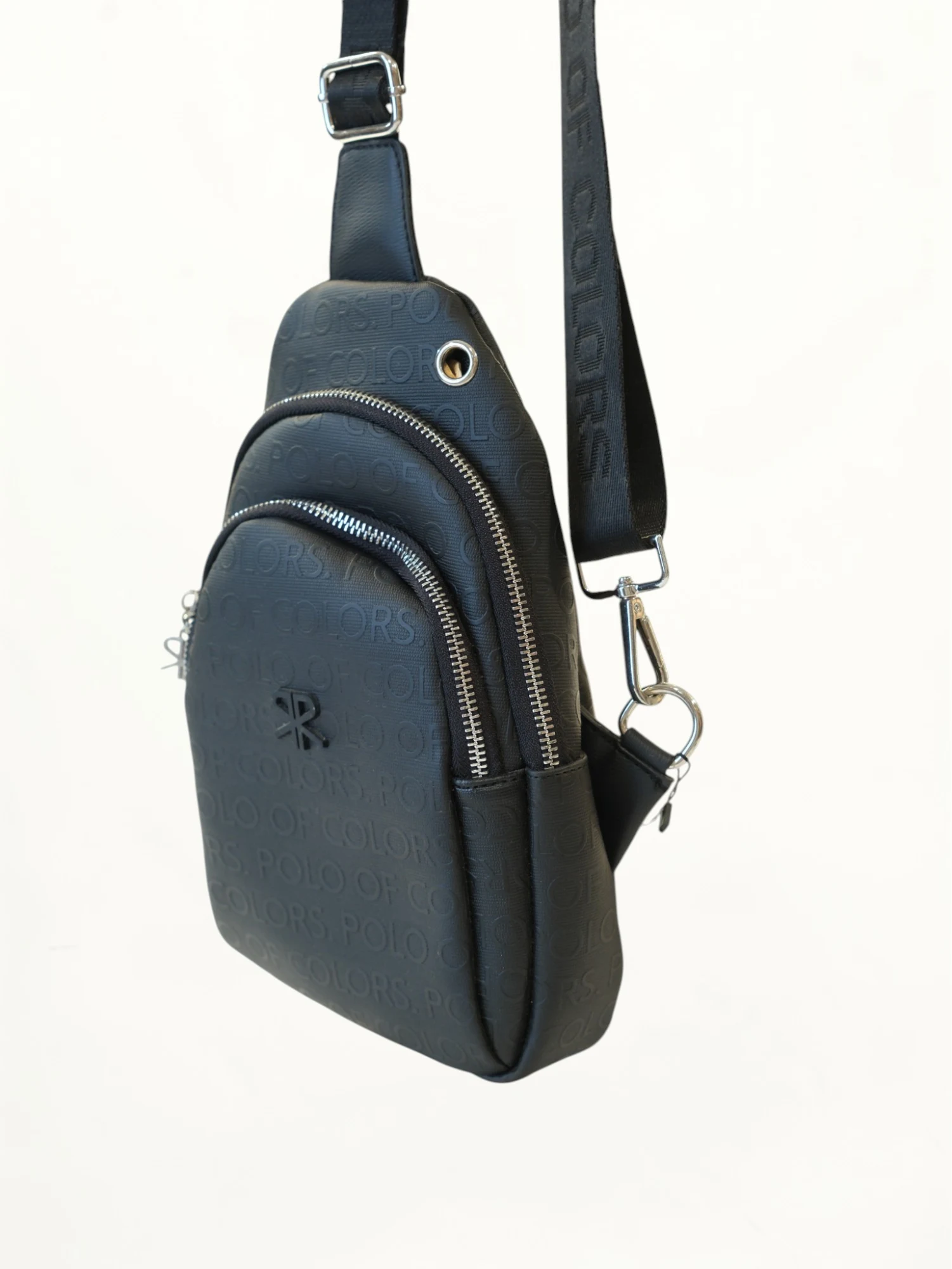 Polo of Colors Monogram Body Bag Çapraz Çanta Siyah
