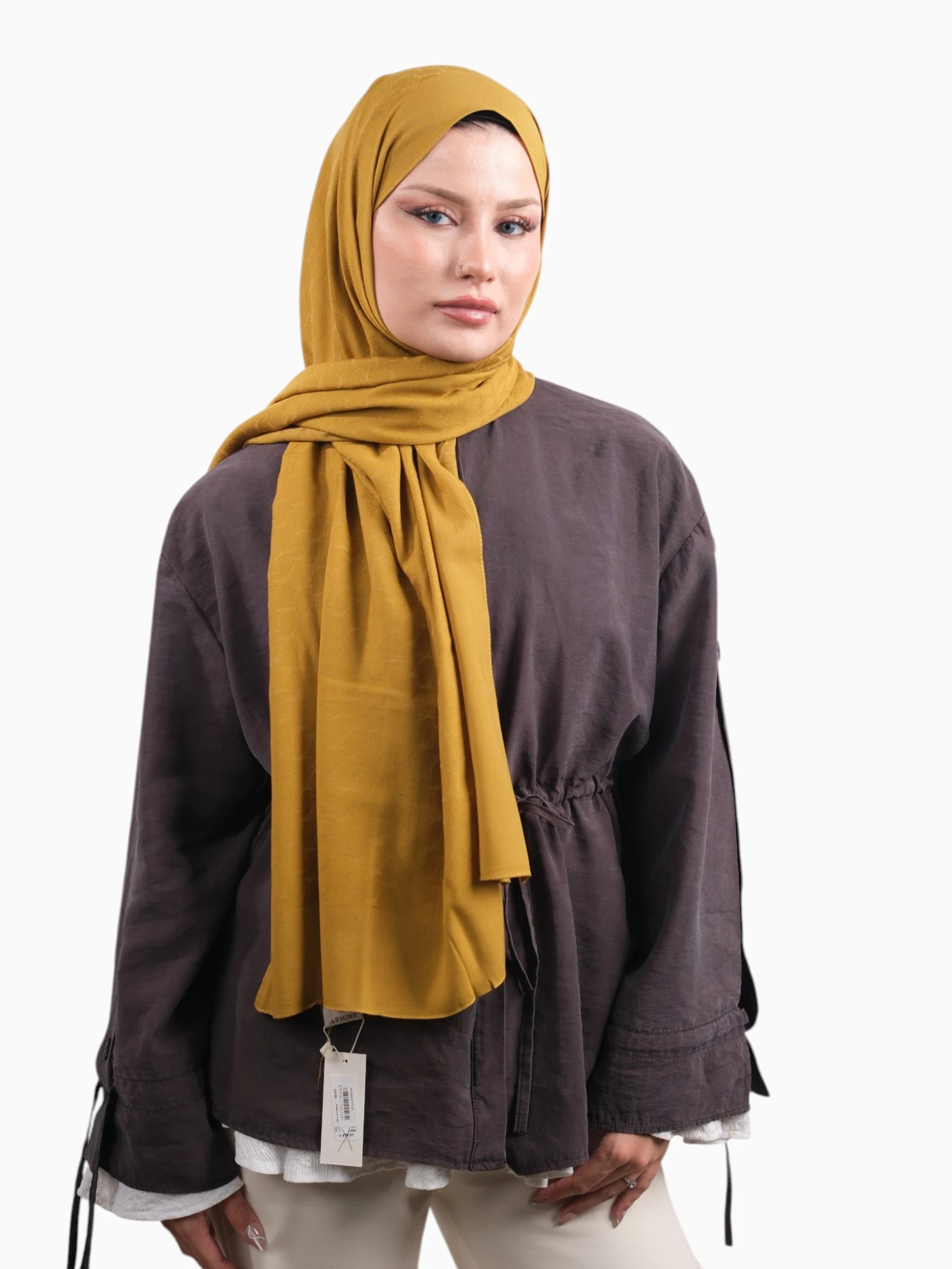 Armine Bambu Cotton Şal Hardal