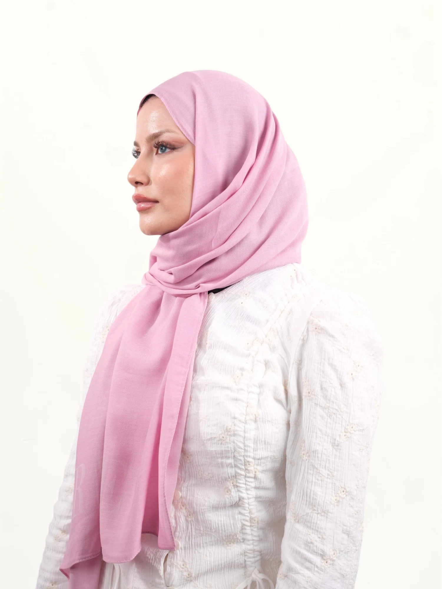 Armine İpek Pamuk Şal Pembe