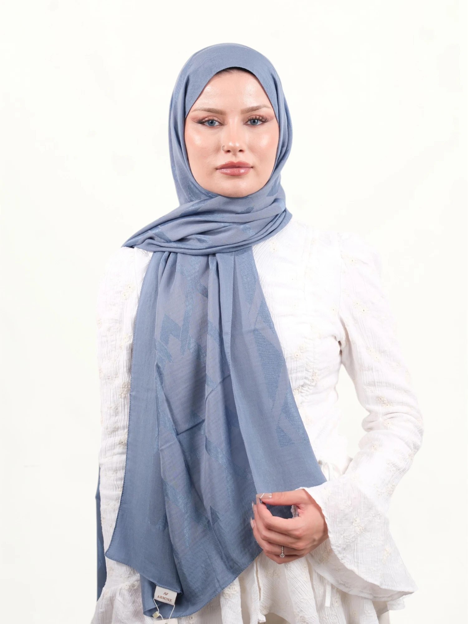 Armine Lyocell Şal Mavi-01
