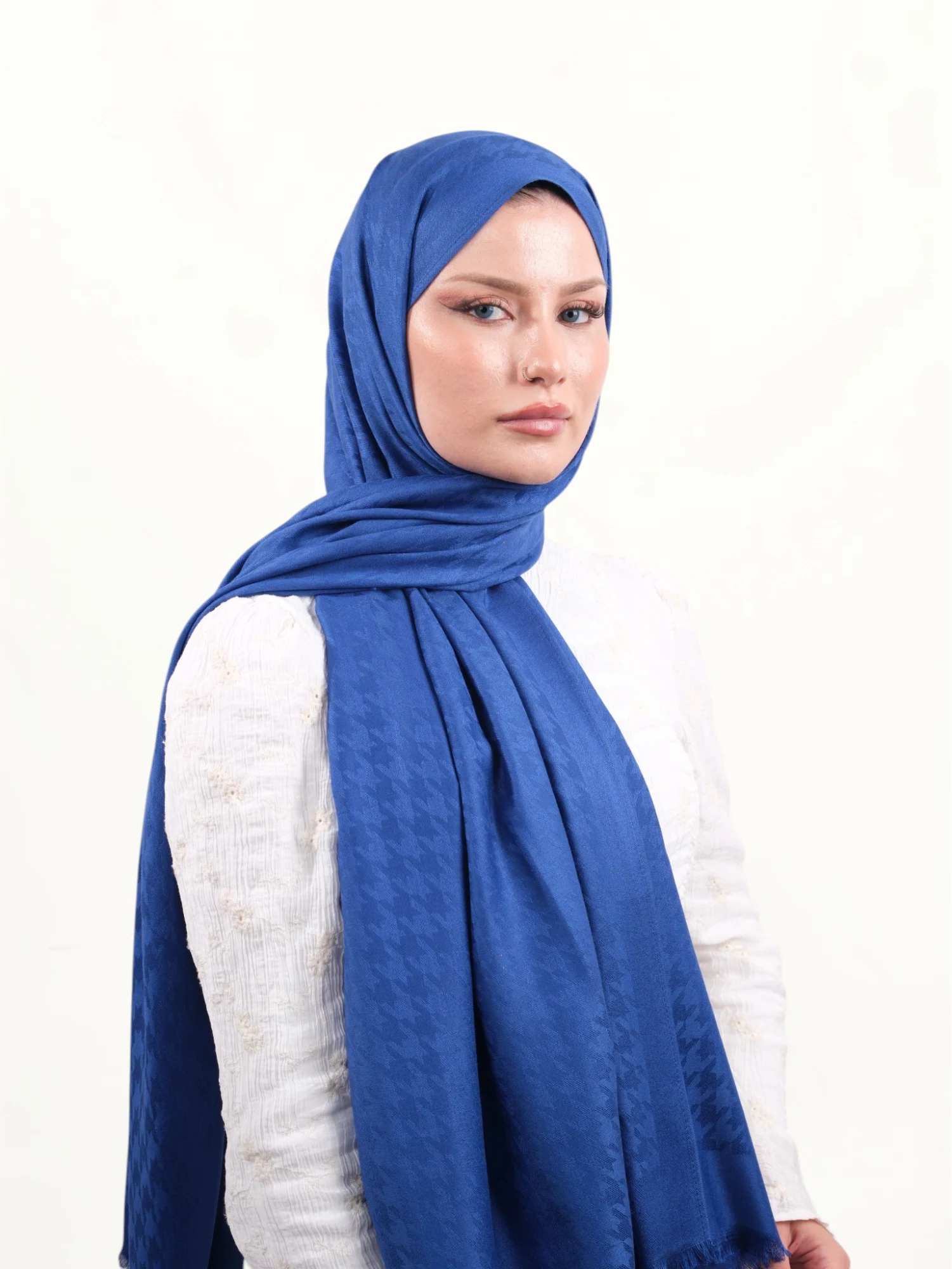Armine Viskon Şal Mavi-01