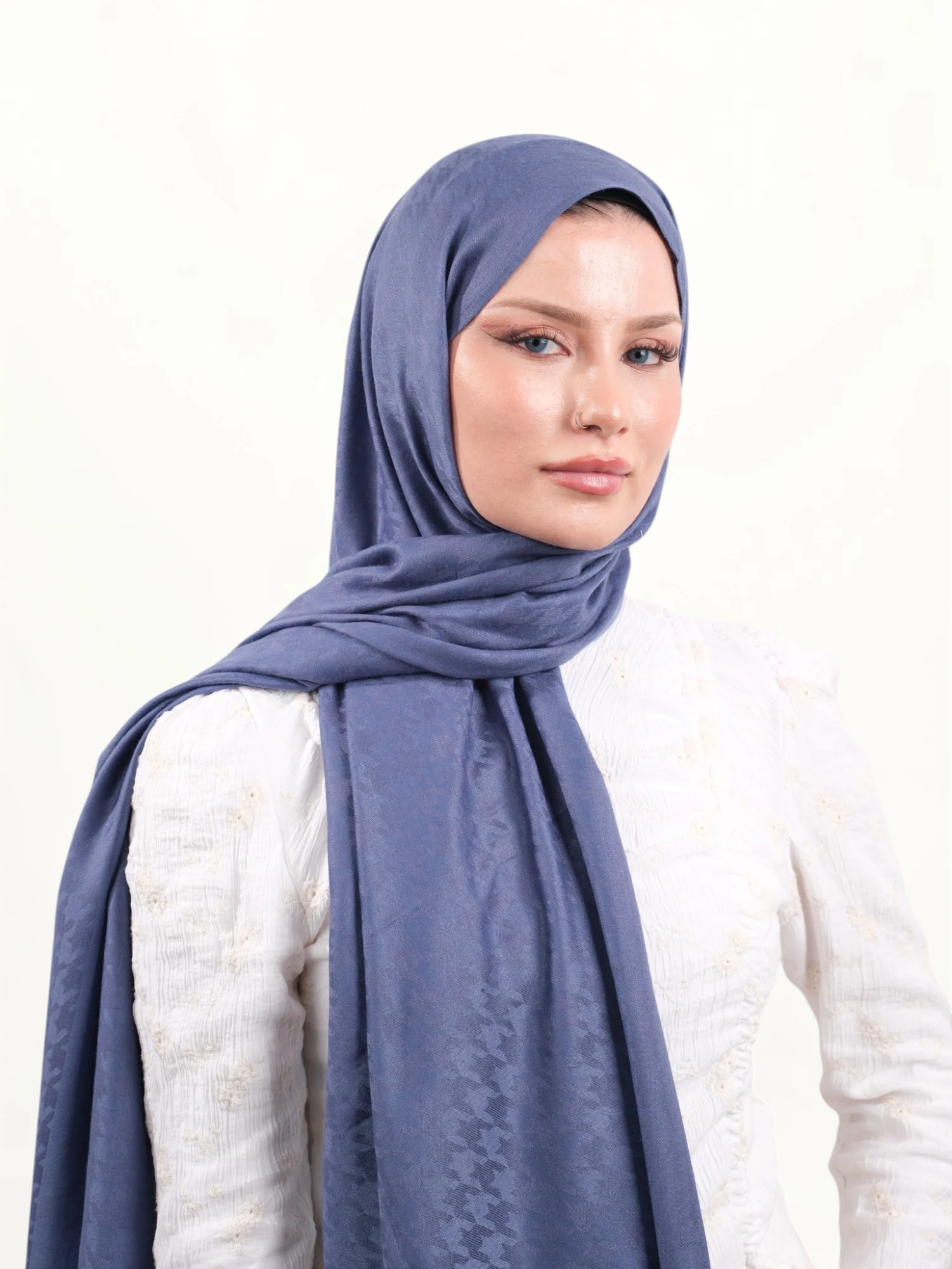 Armine Viskon Şal Mavi-03