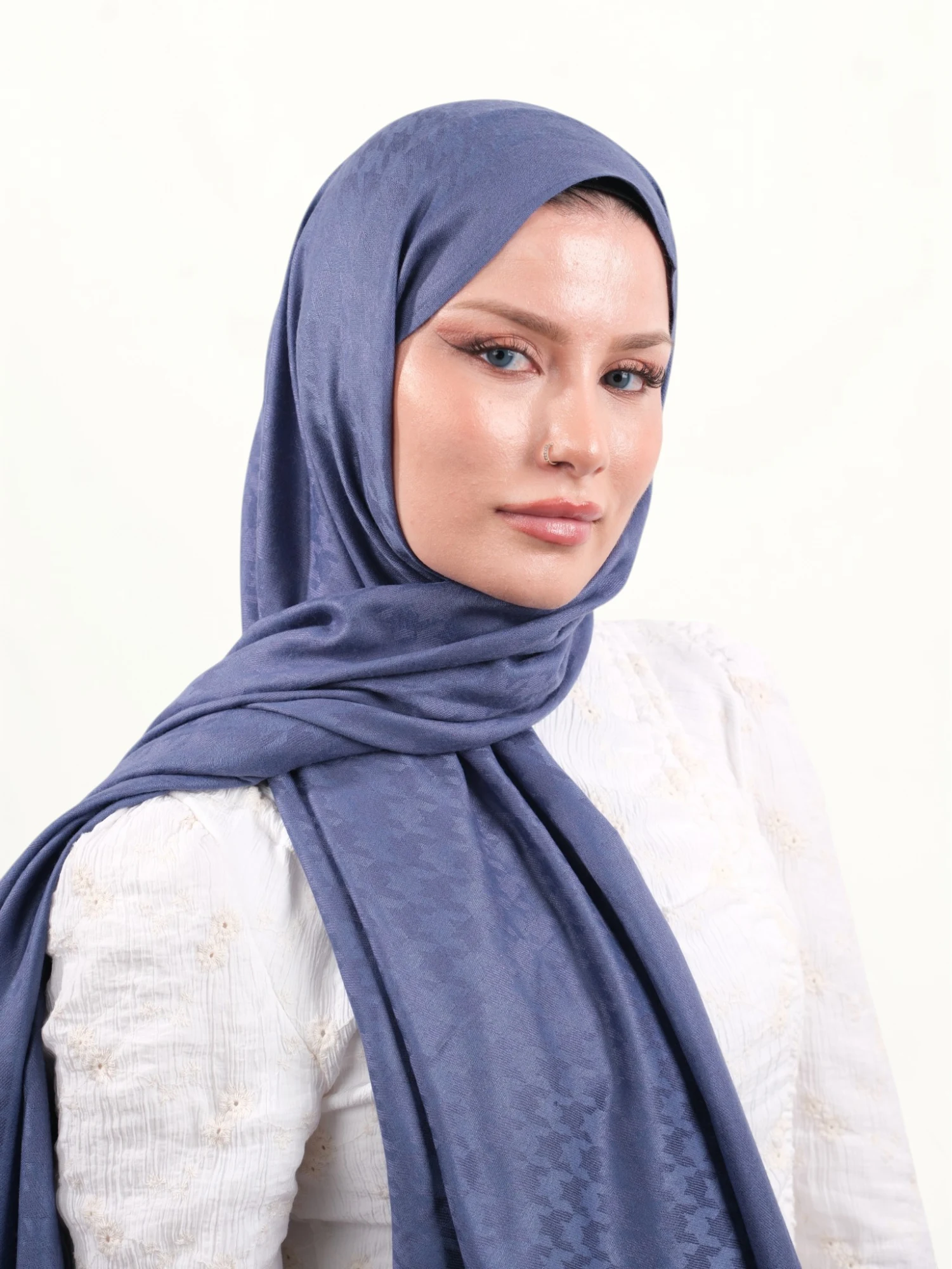 Armine Viskon Şal Mavi-03