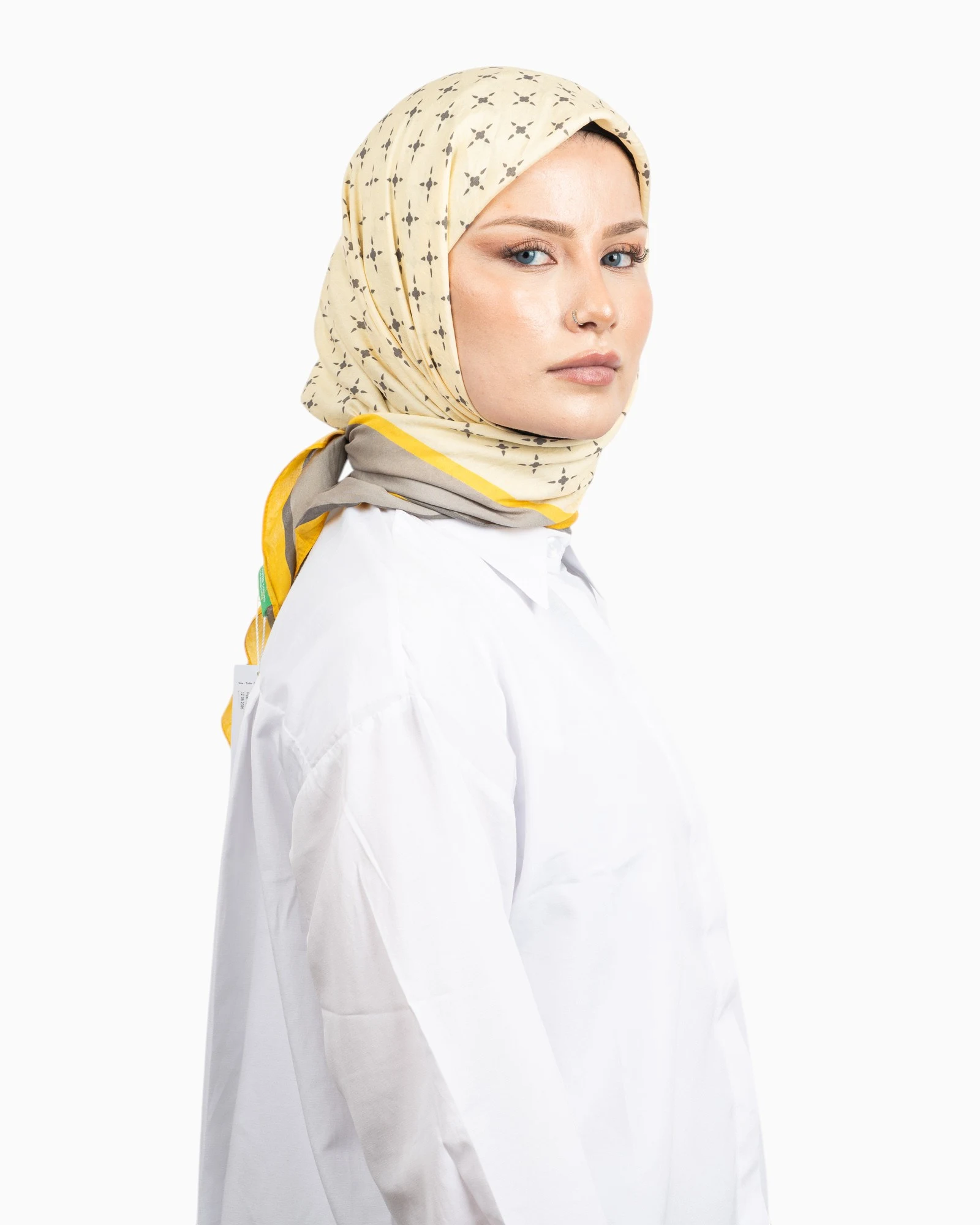 Benetton Siena Desenli Eşarp Sarı