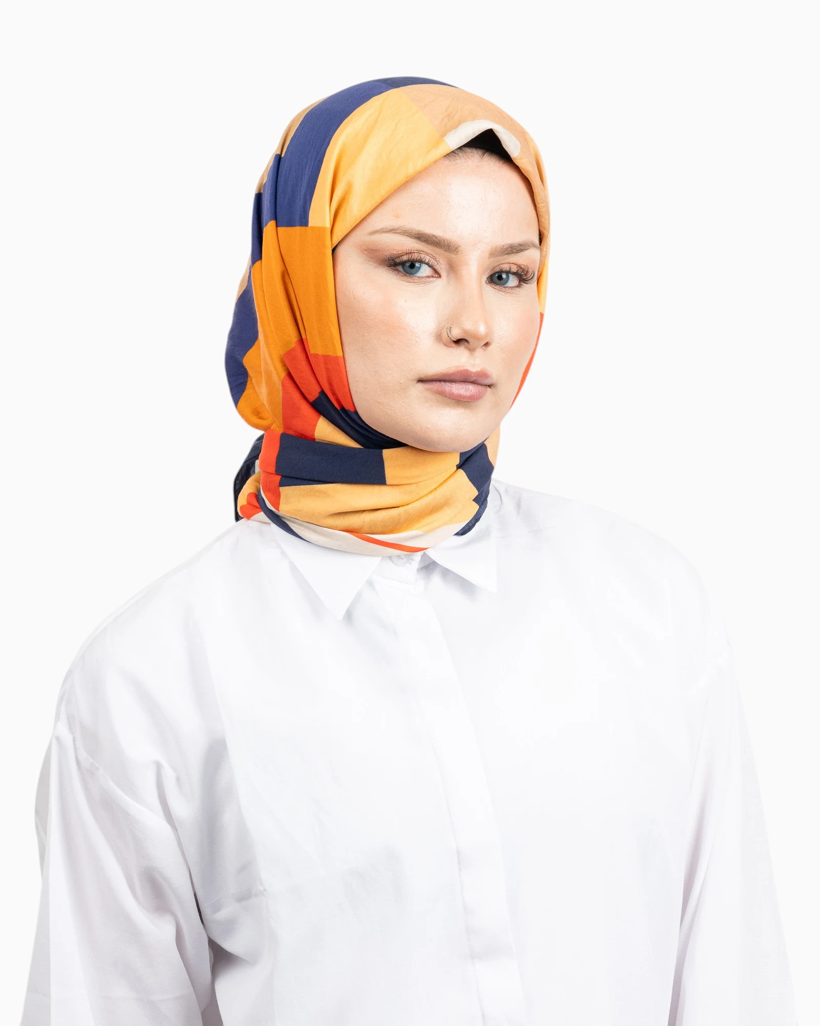 Benetton Siena Desenli Eşarp Lacivert