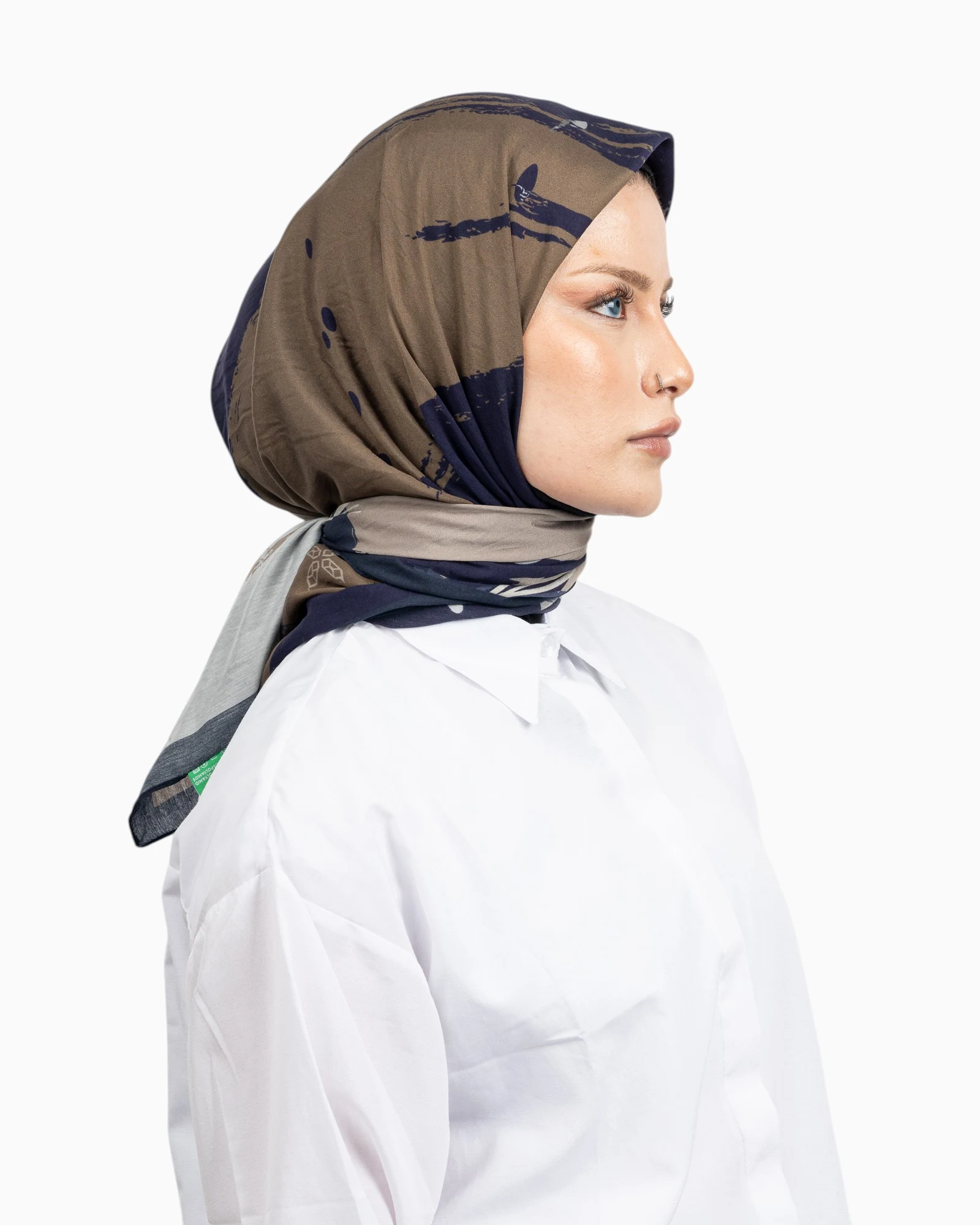Benetton Siena Desenli Eşarp Siyah-022