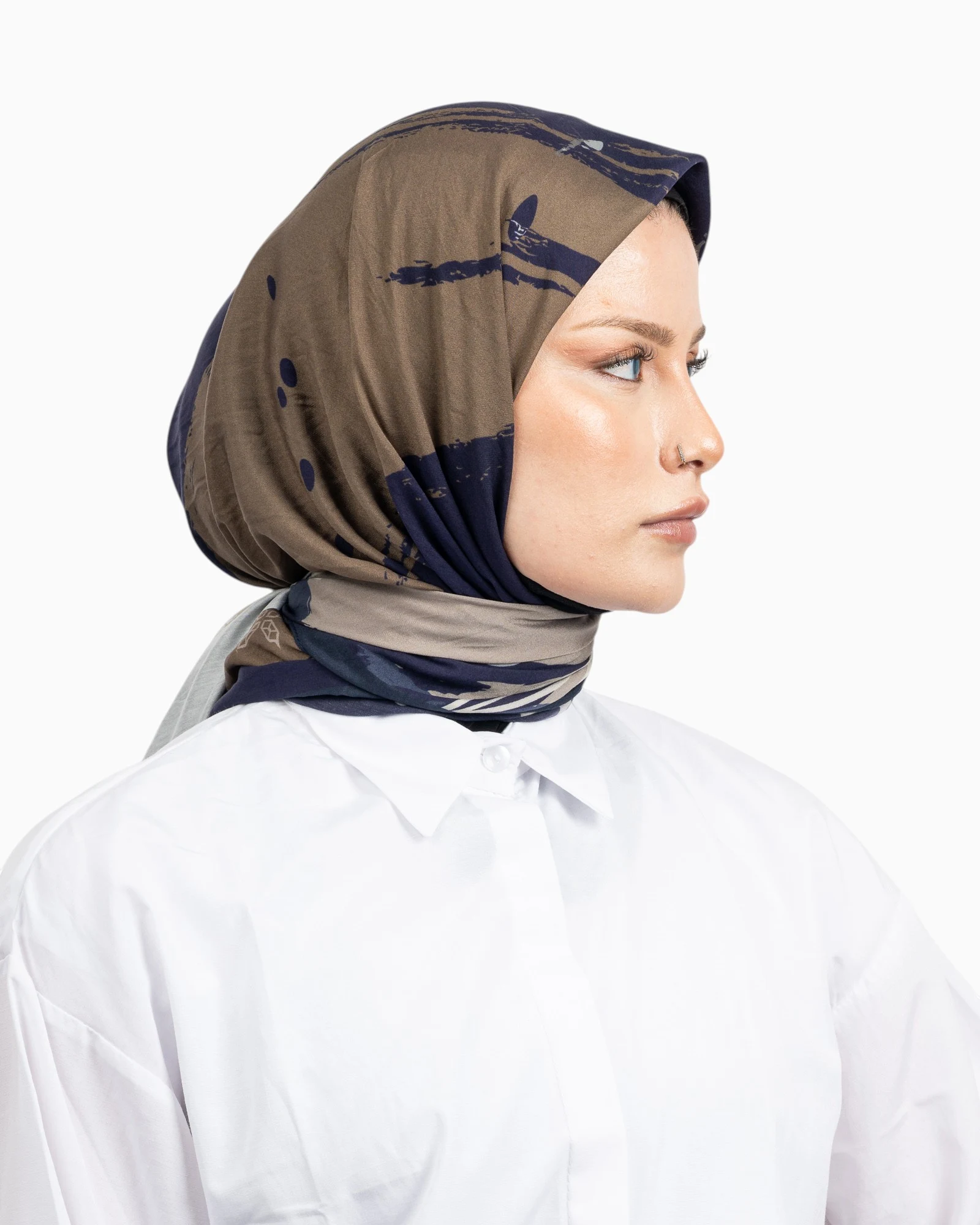 Benetton Siena Desenli Eşarp Siyah-022