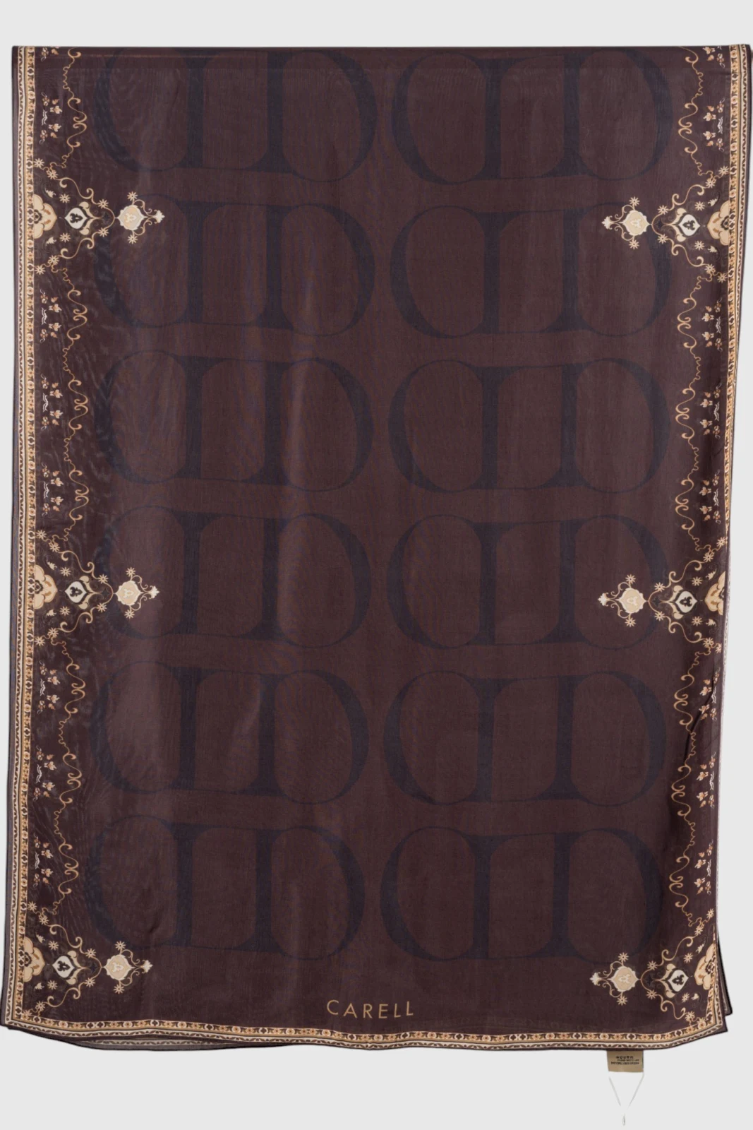 Monogram Floş Şal Acı Kahve