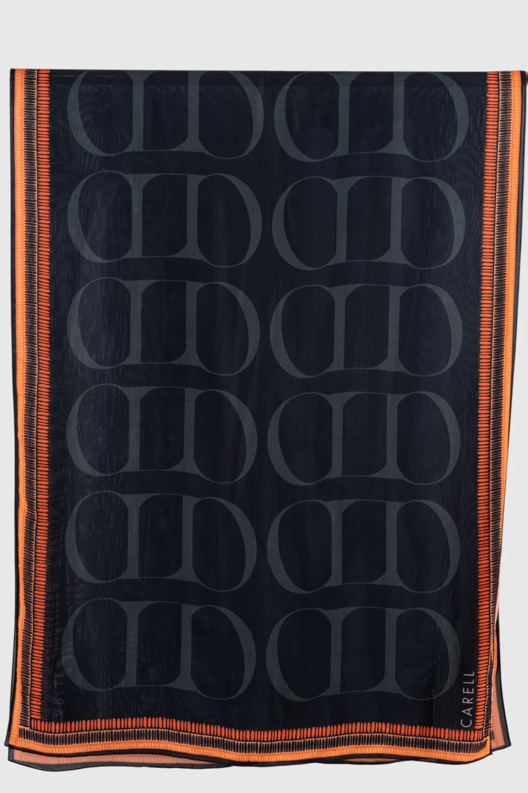 Carell Monogram Floş Şal B Siyah