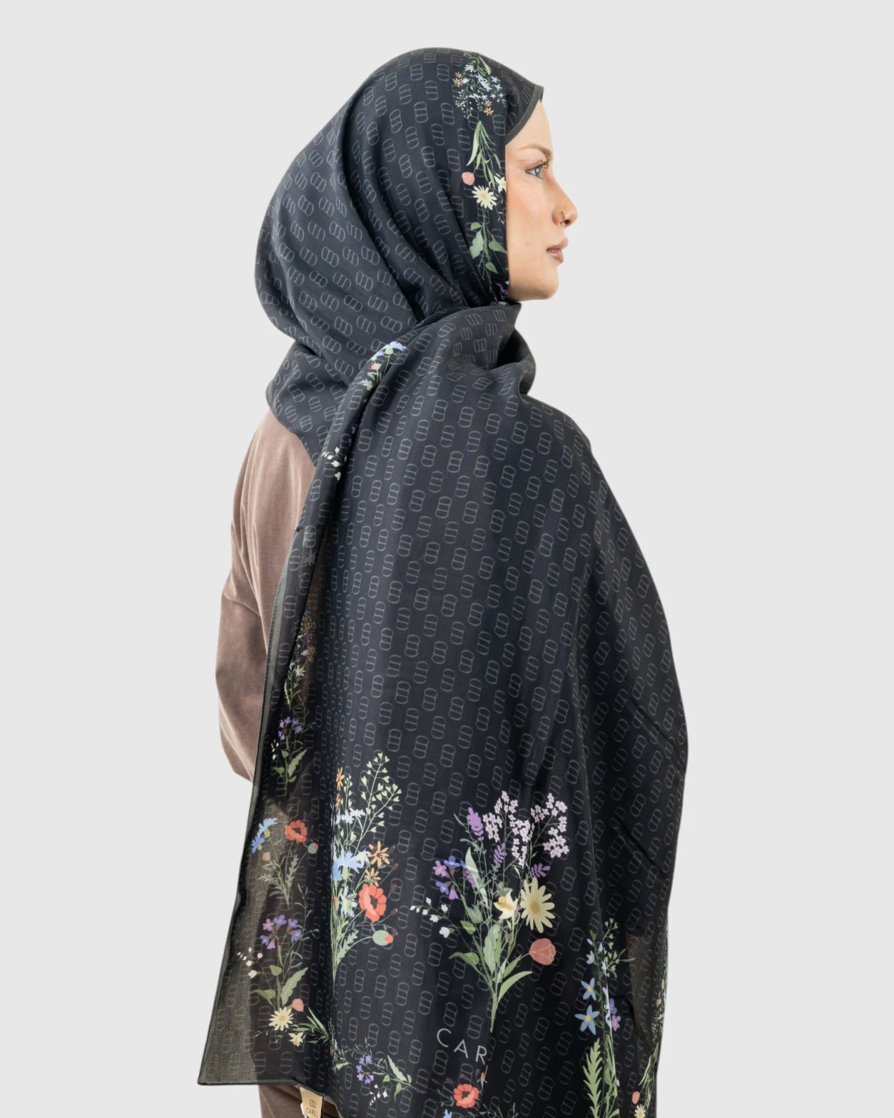 Carell Monogram Floş Şal Siyah Buket