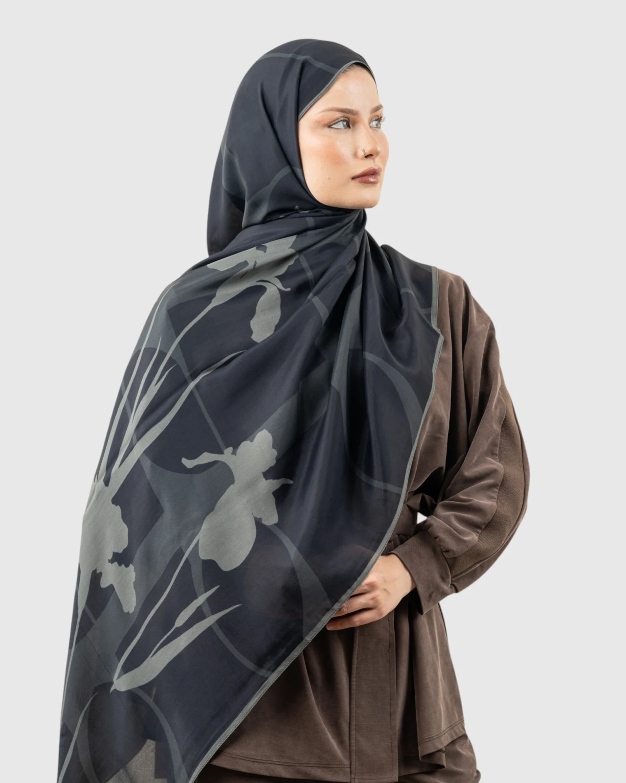 Carell Monogram Floş Şal Vera Siyah