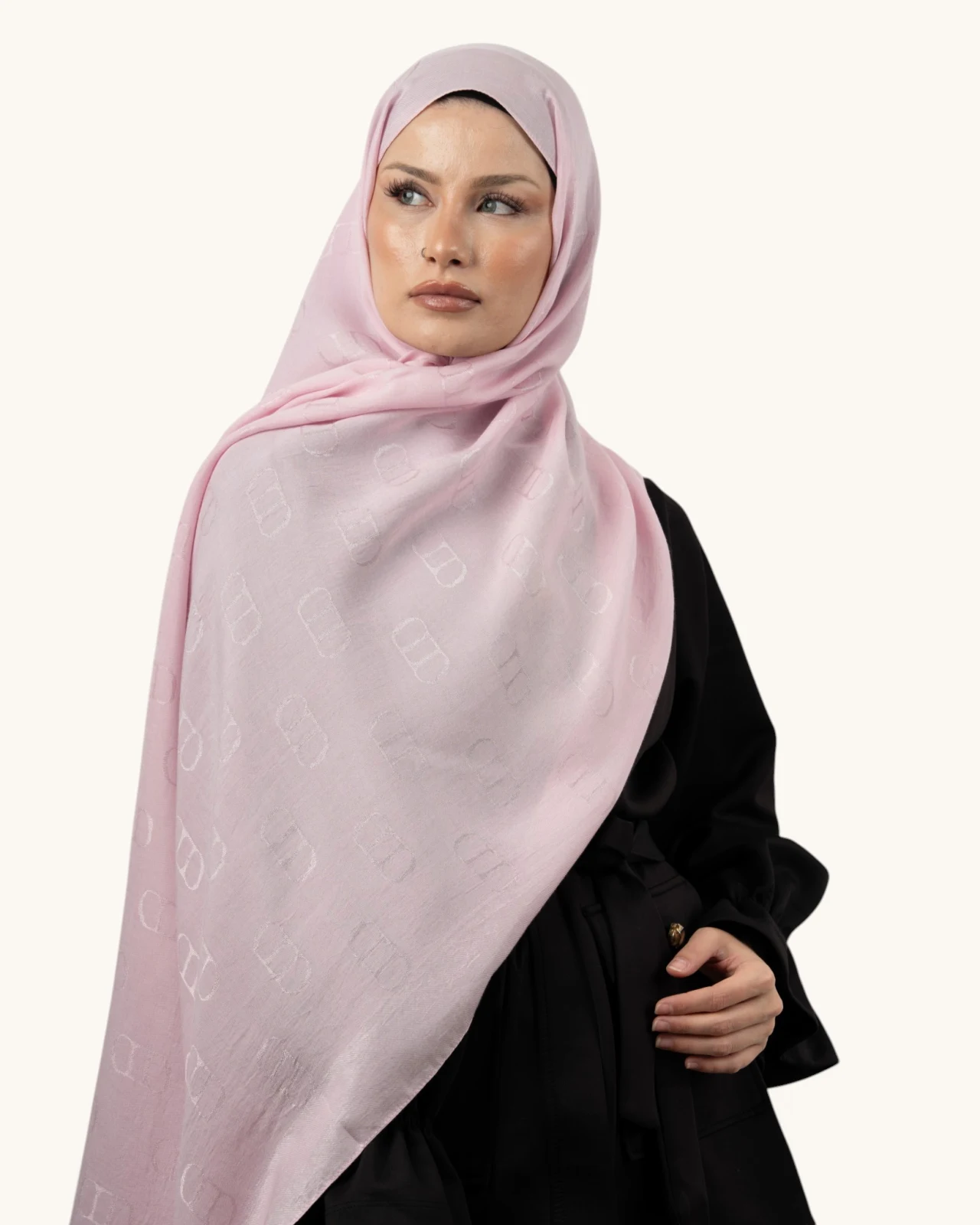 Carell Liora Pamuk Monogram Şal Şeker Pembe