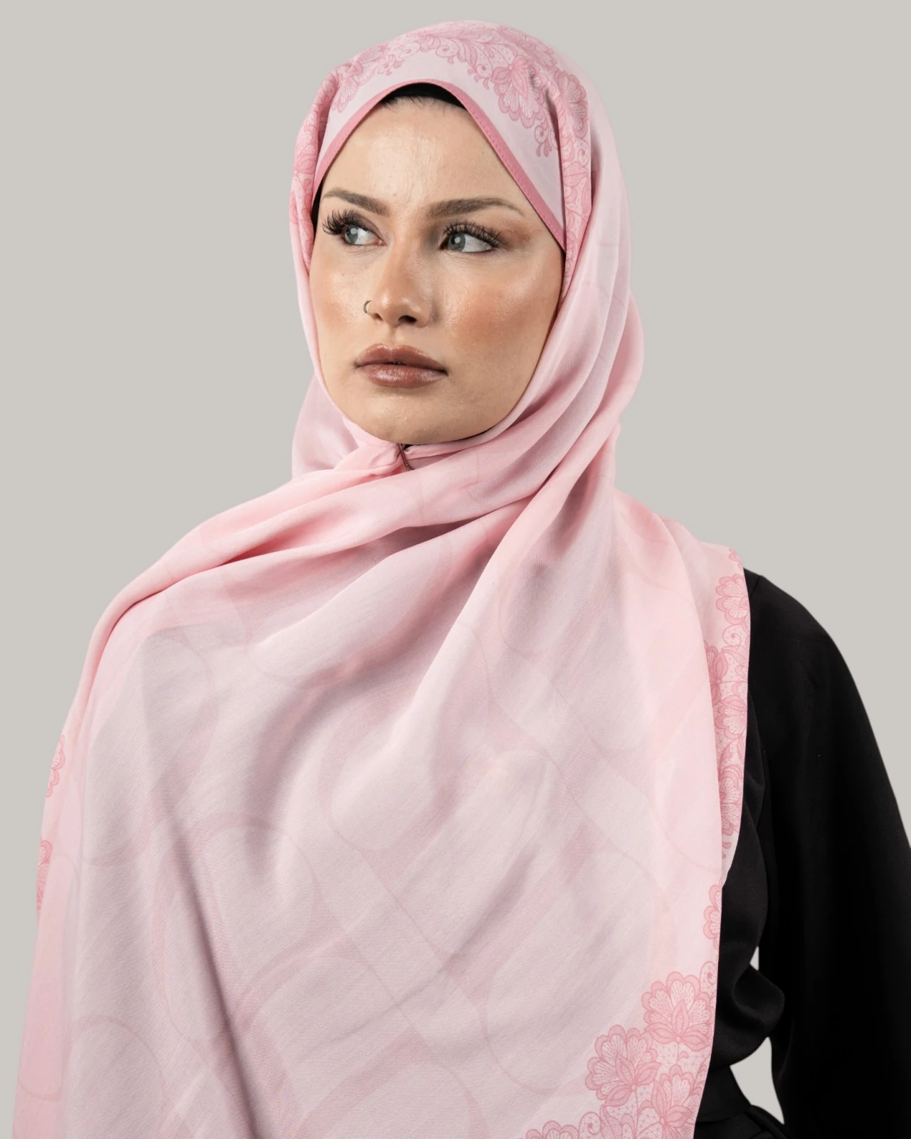 Carell Monogram Floş Şal Pembe