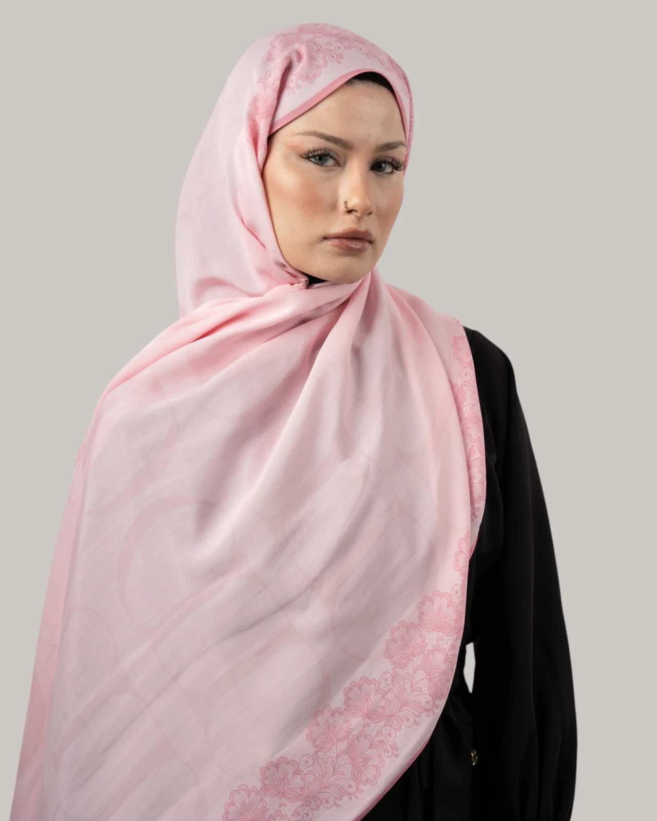 Carell Monogram Floş Şal Pembe