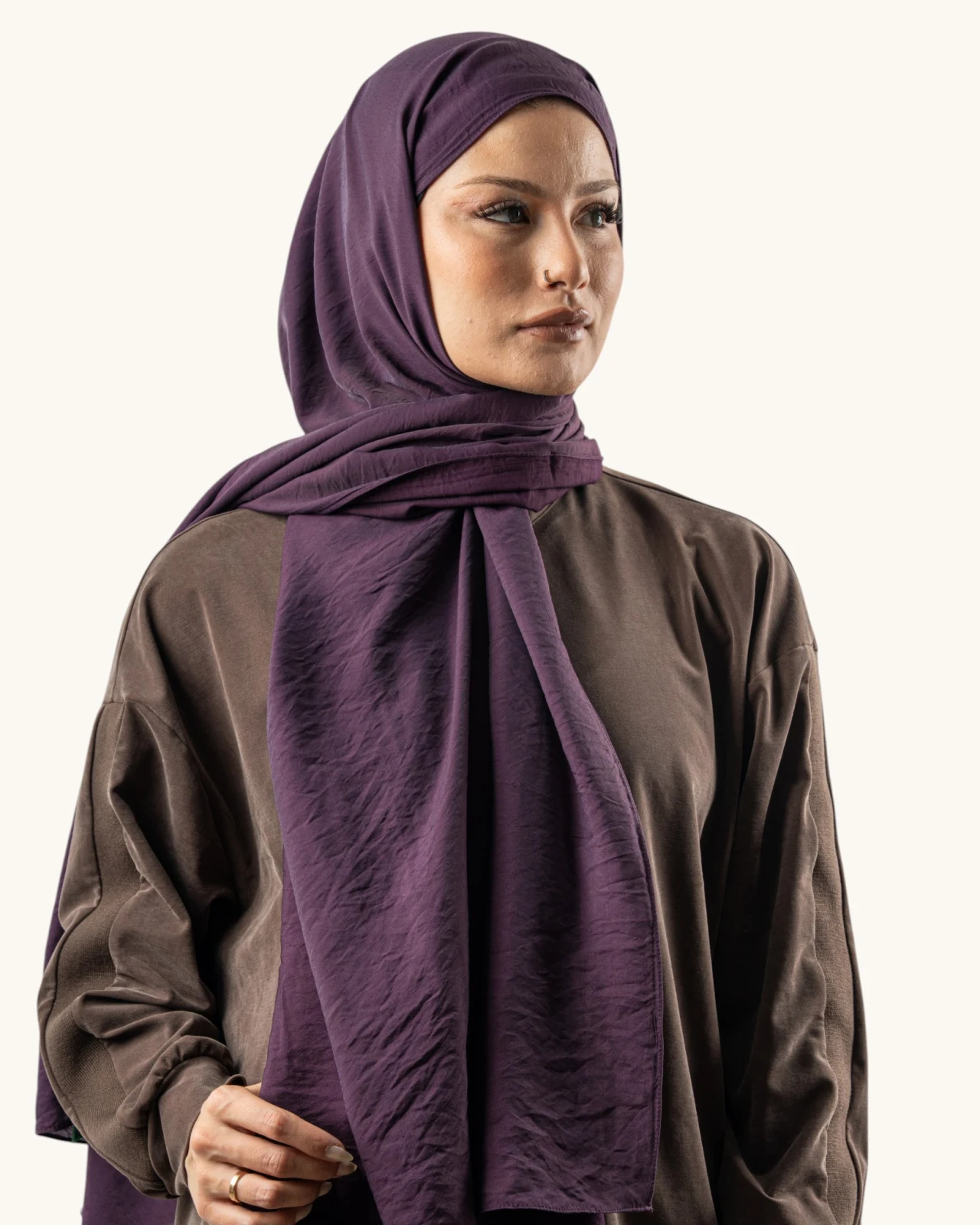Benetton Siena Lüx Düz Şal Mor