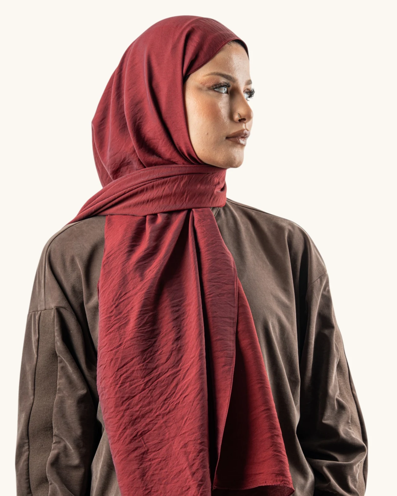 Benetton Siena Lüx Düz Şal Bordo