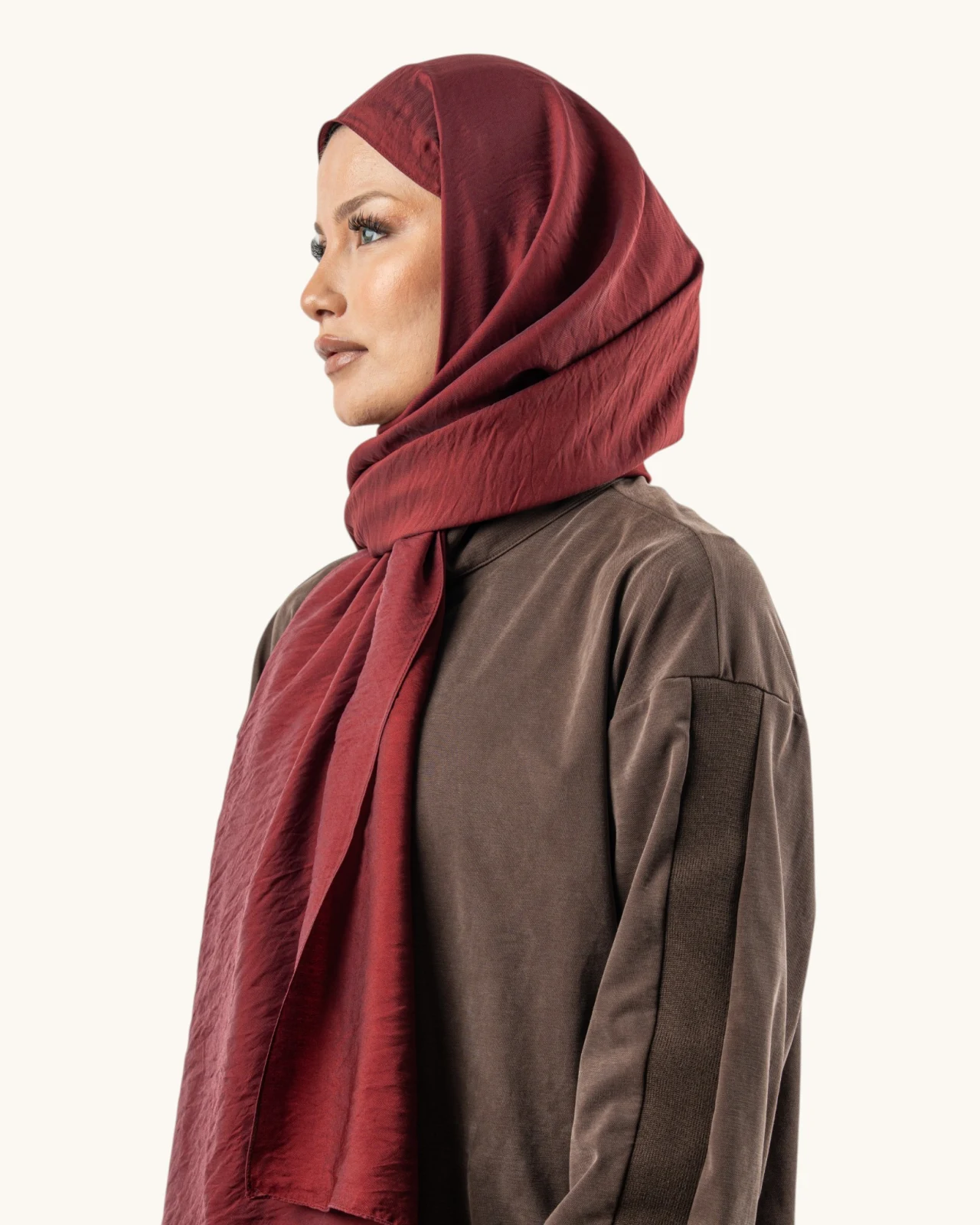 Benetton Siena Lüx Düz Şal Bordo