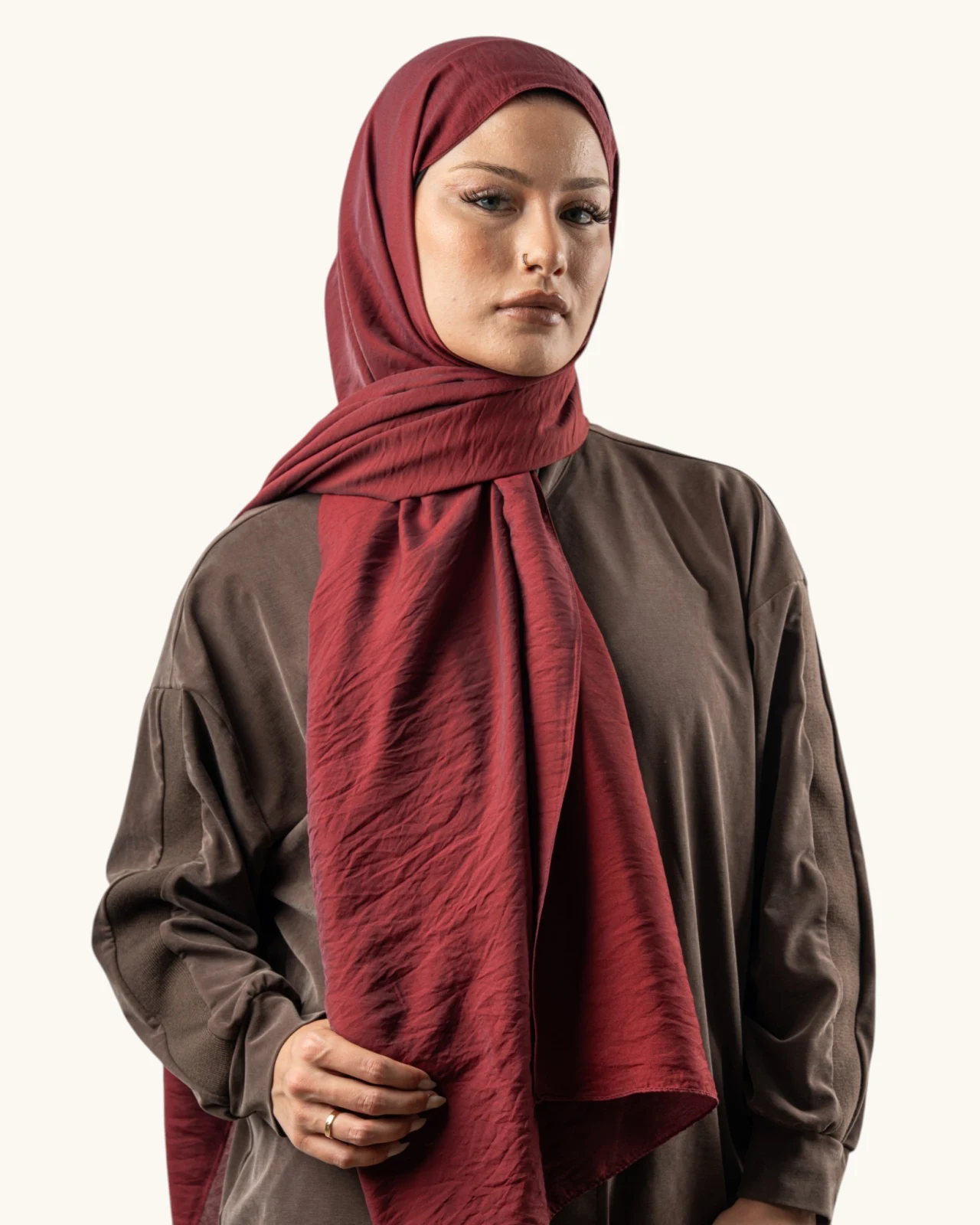 Benetton Siena Lüx Düz Şal Bordo