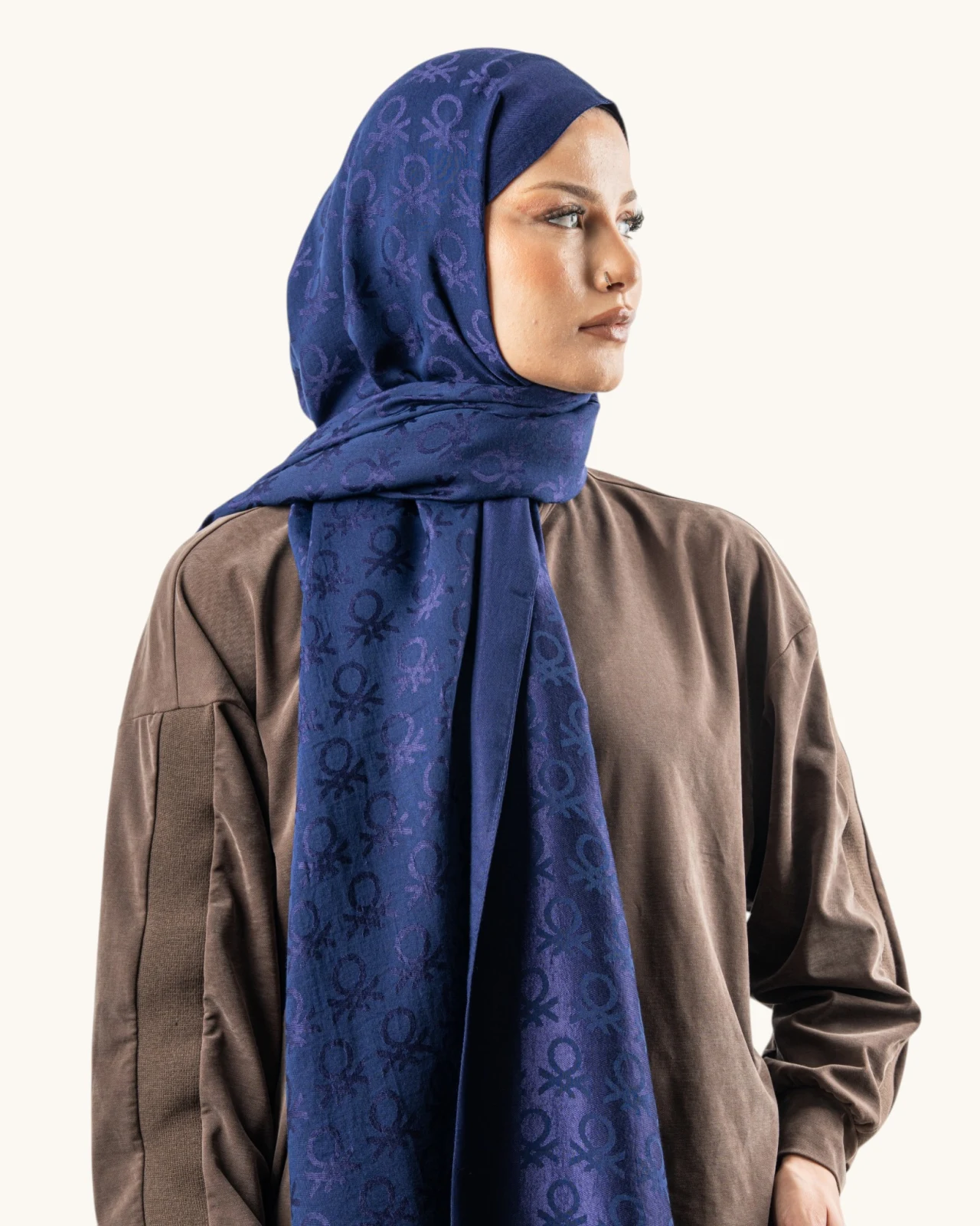 Benetton Siena Lüx Şal Lacivert