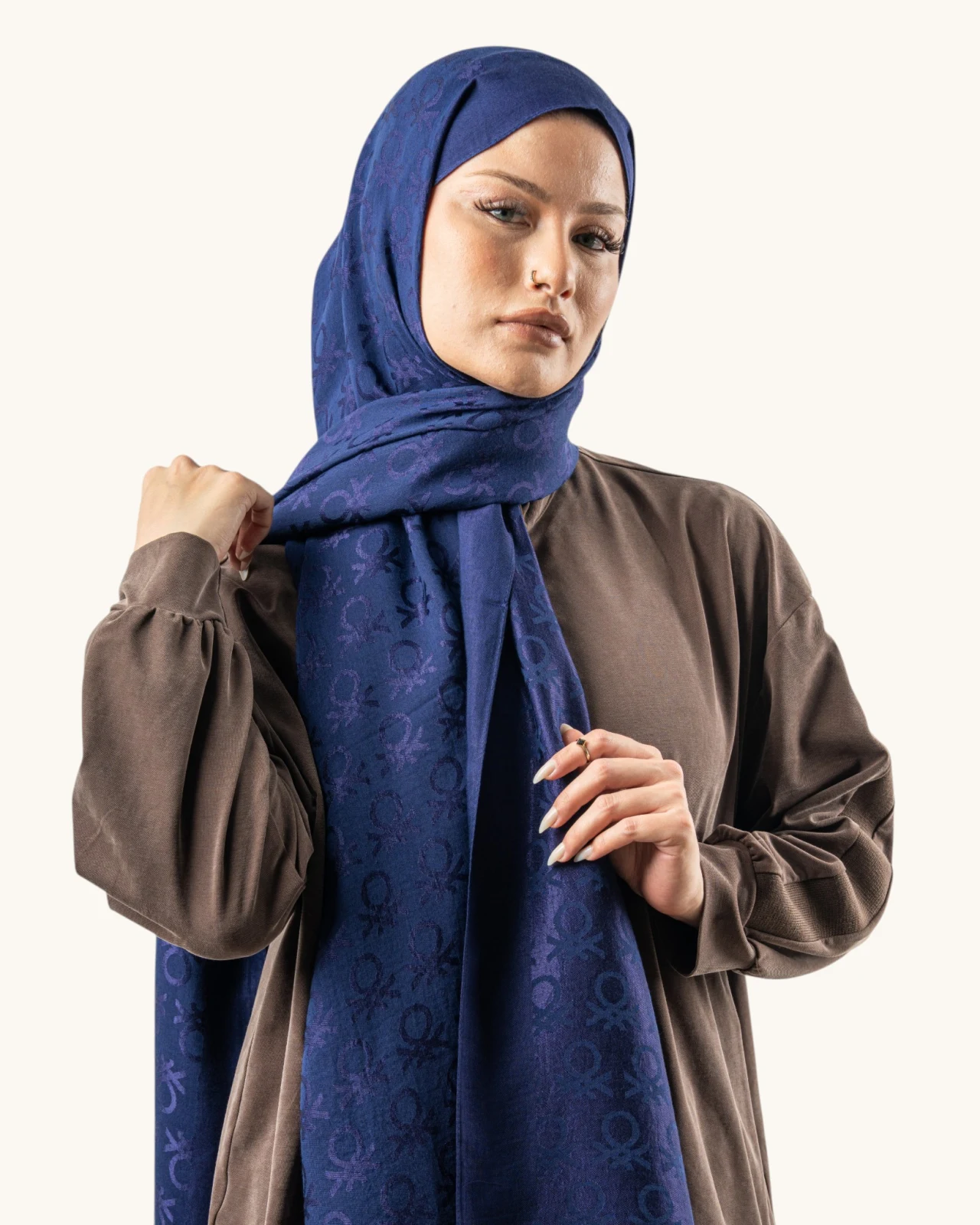 Benetton Siena Lüx Şal Lacivert