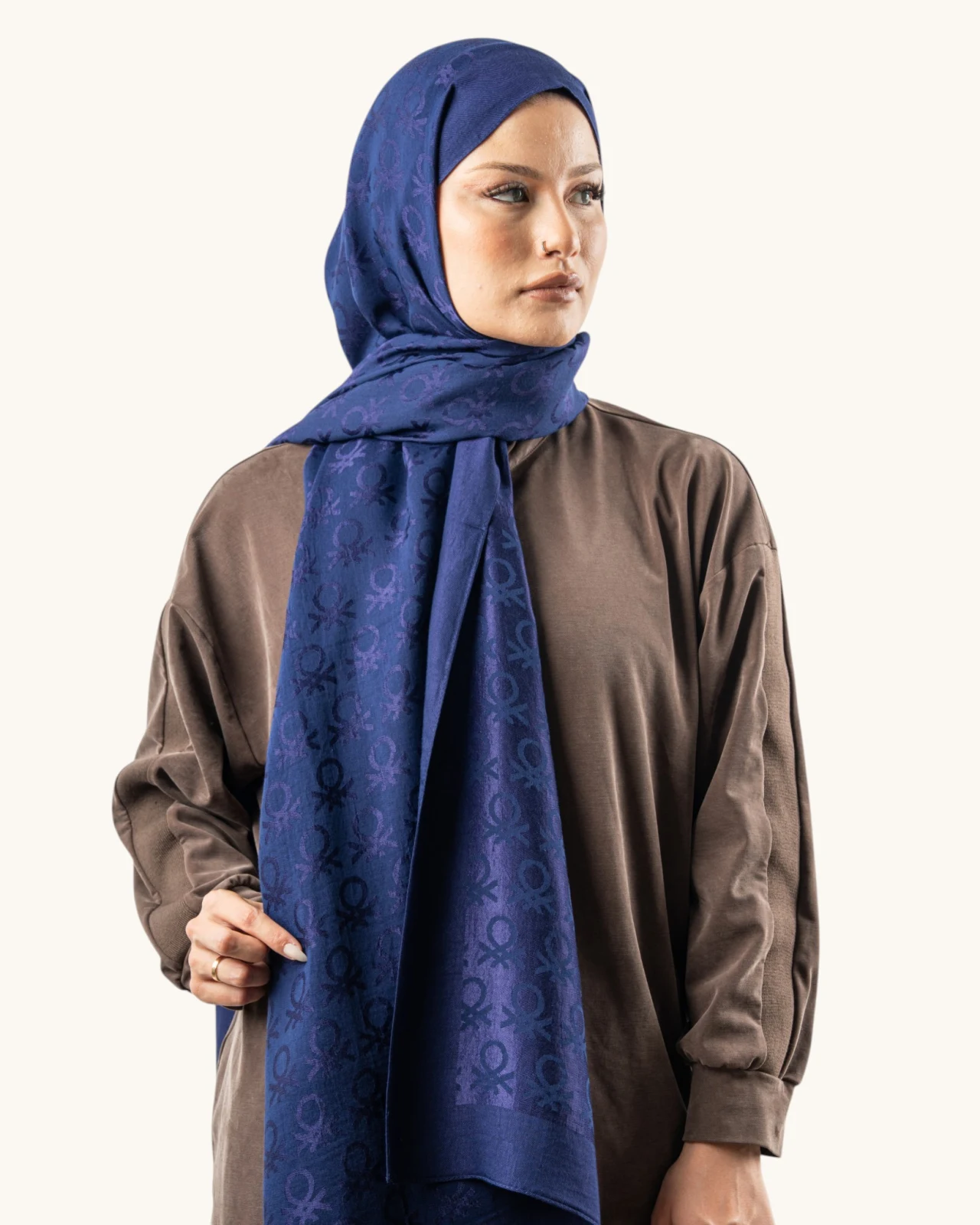 Benetton Siena Lüx Şal Lacivert