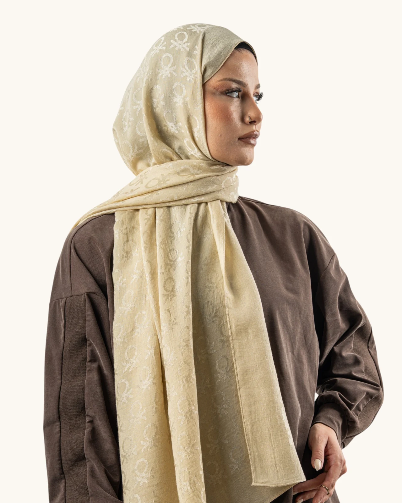 Benetton Lyocell Şal Roma Krem
