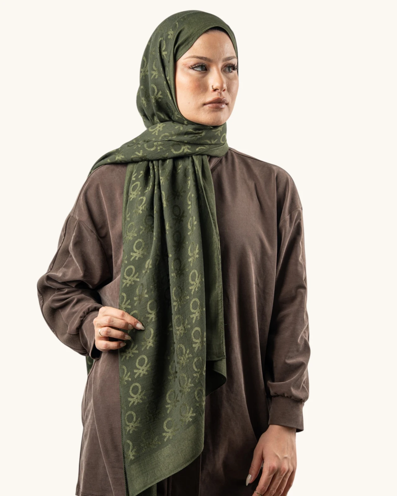 Benetton Lyocell Şal Roma Haki