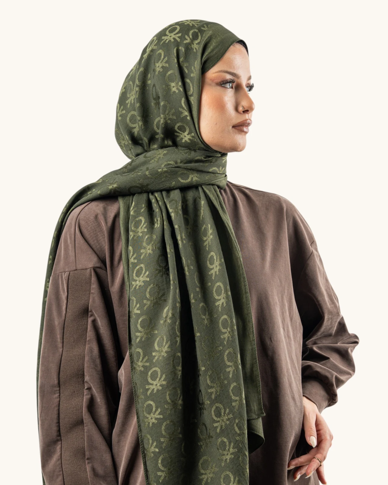 Benetton Lyocell Şal Roma Haki