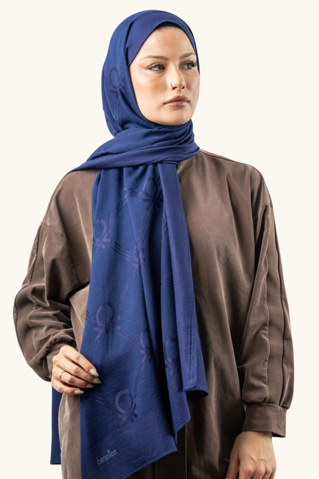 Benetton Lyocell Şal Milano Lacivert