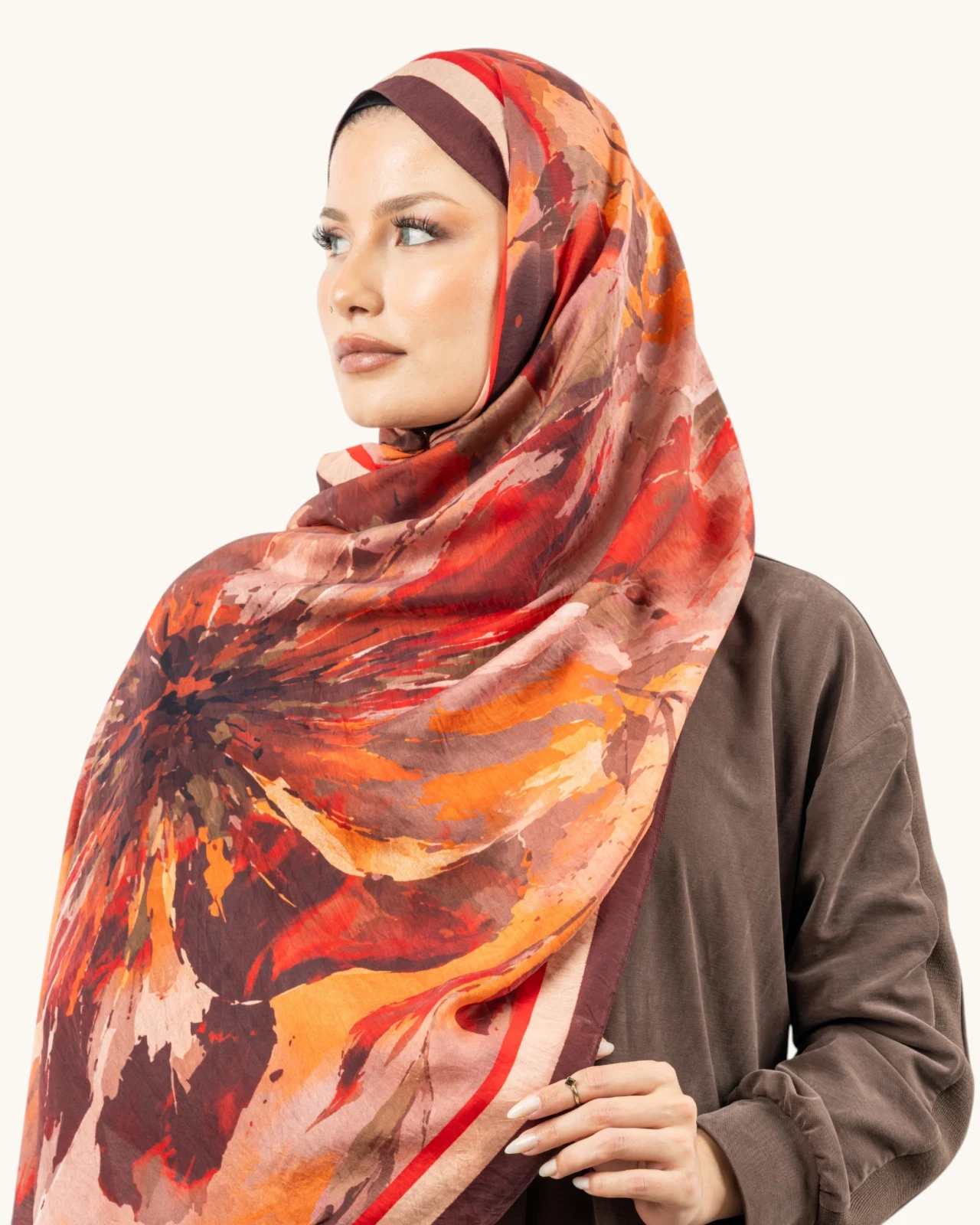 Benetton Fiore Şal Bordo