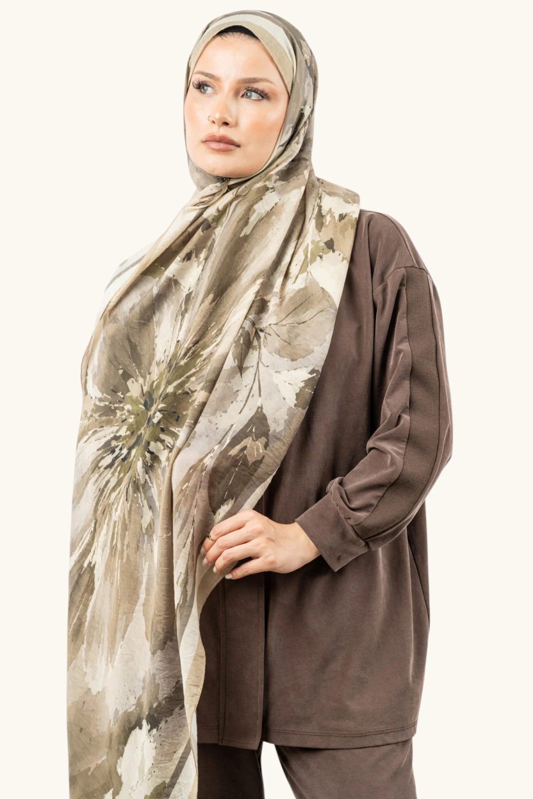 Benetton Fiore Şal Krem