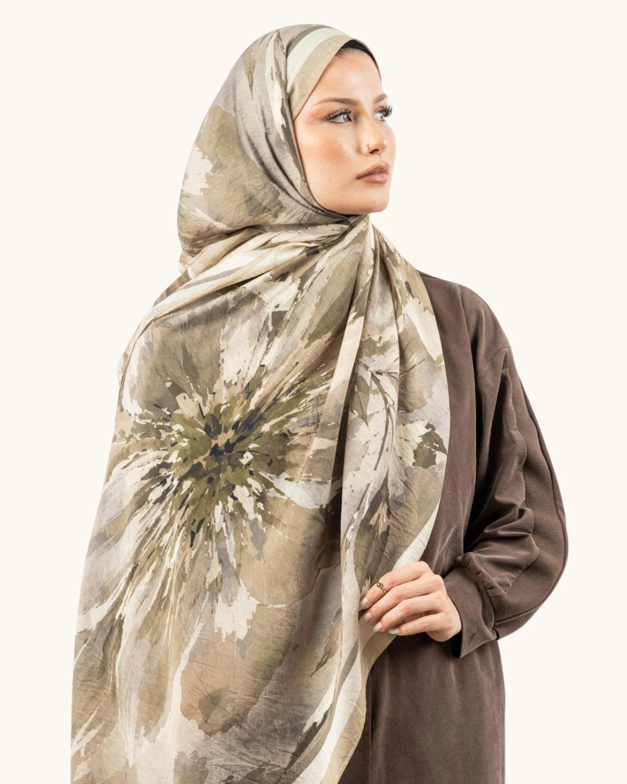 Benetton Fiore Şal Krem