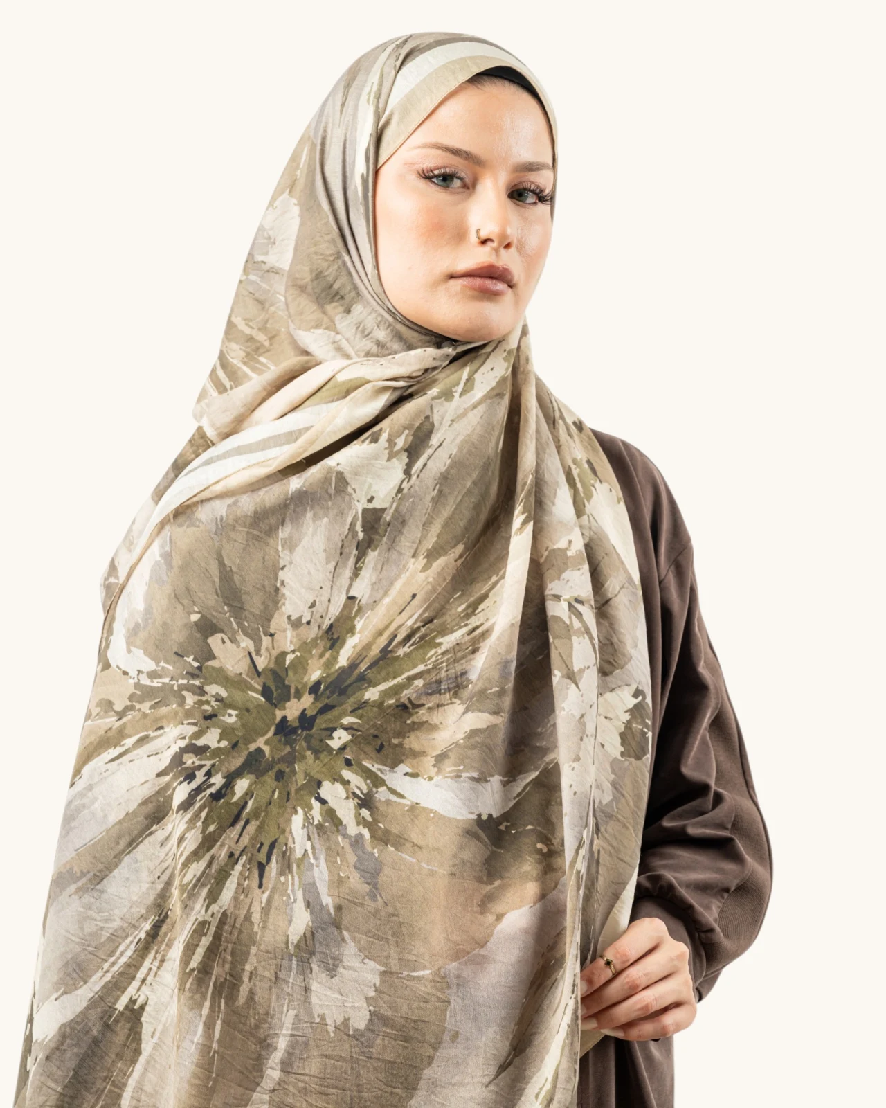 Benetton Fiore Şal Krem