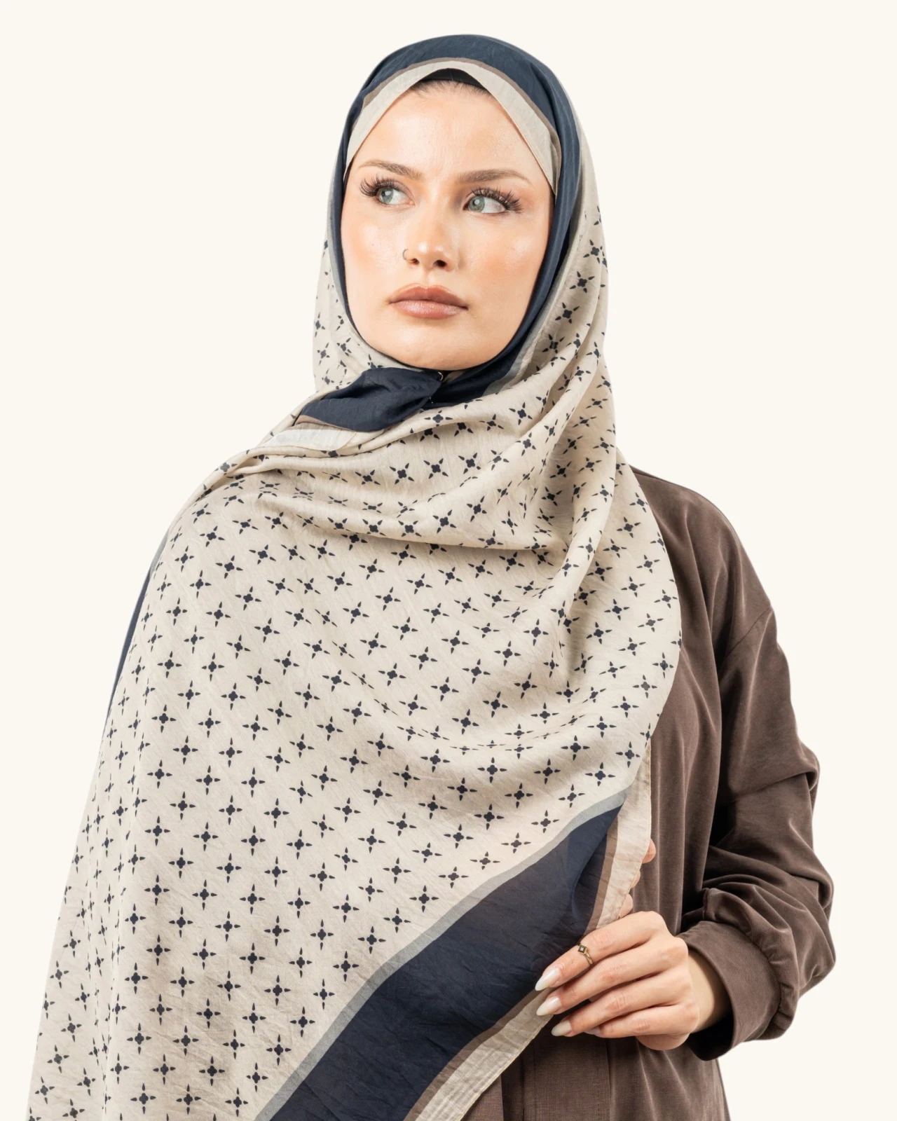 Benetton Fiore Şal Siyah Bej