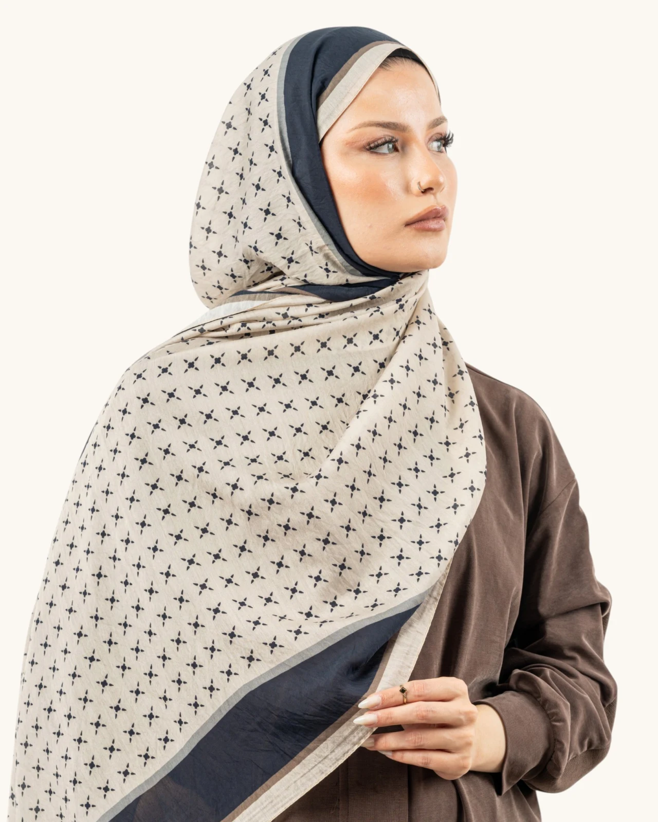 Benetton Fiore Şal Siyah Bej
