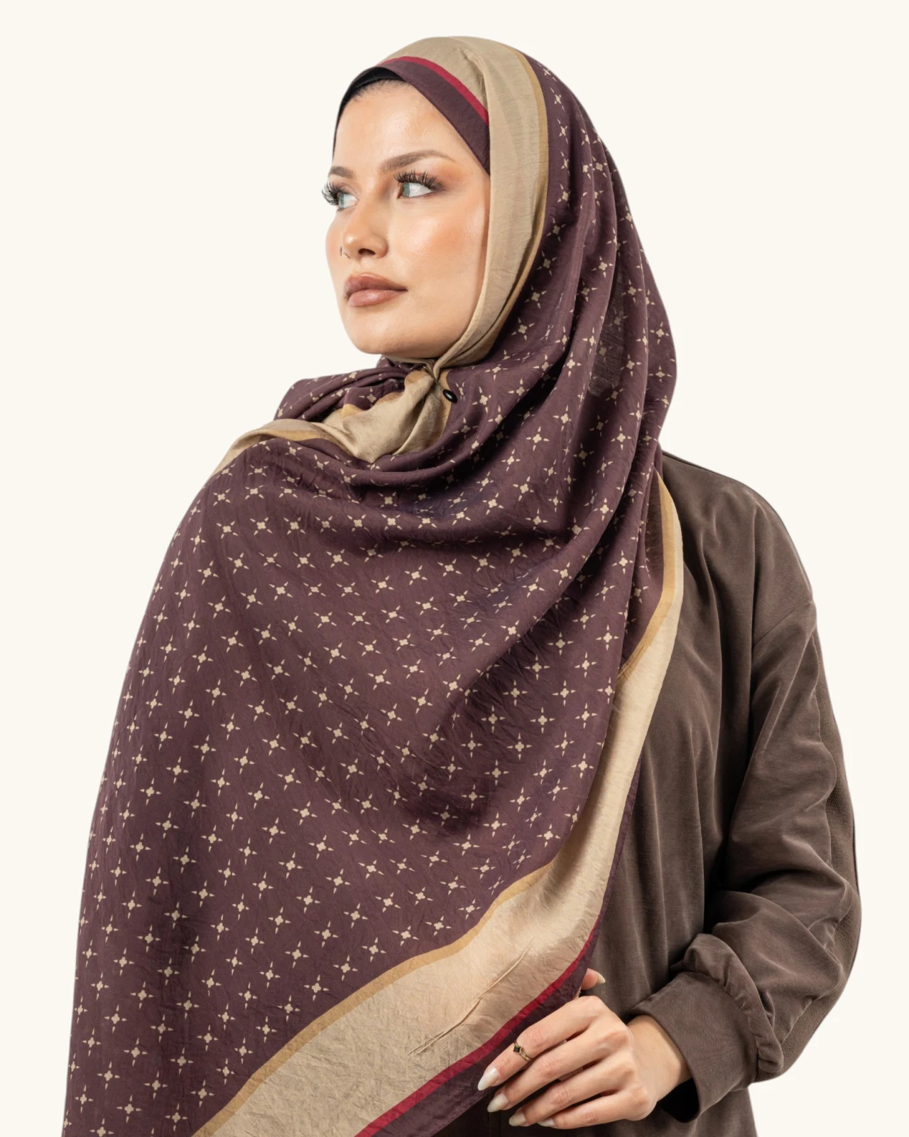 Benetton Fiore Şal Bordo Krem