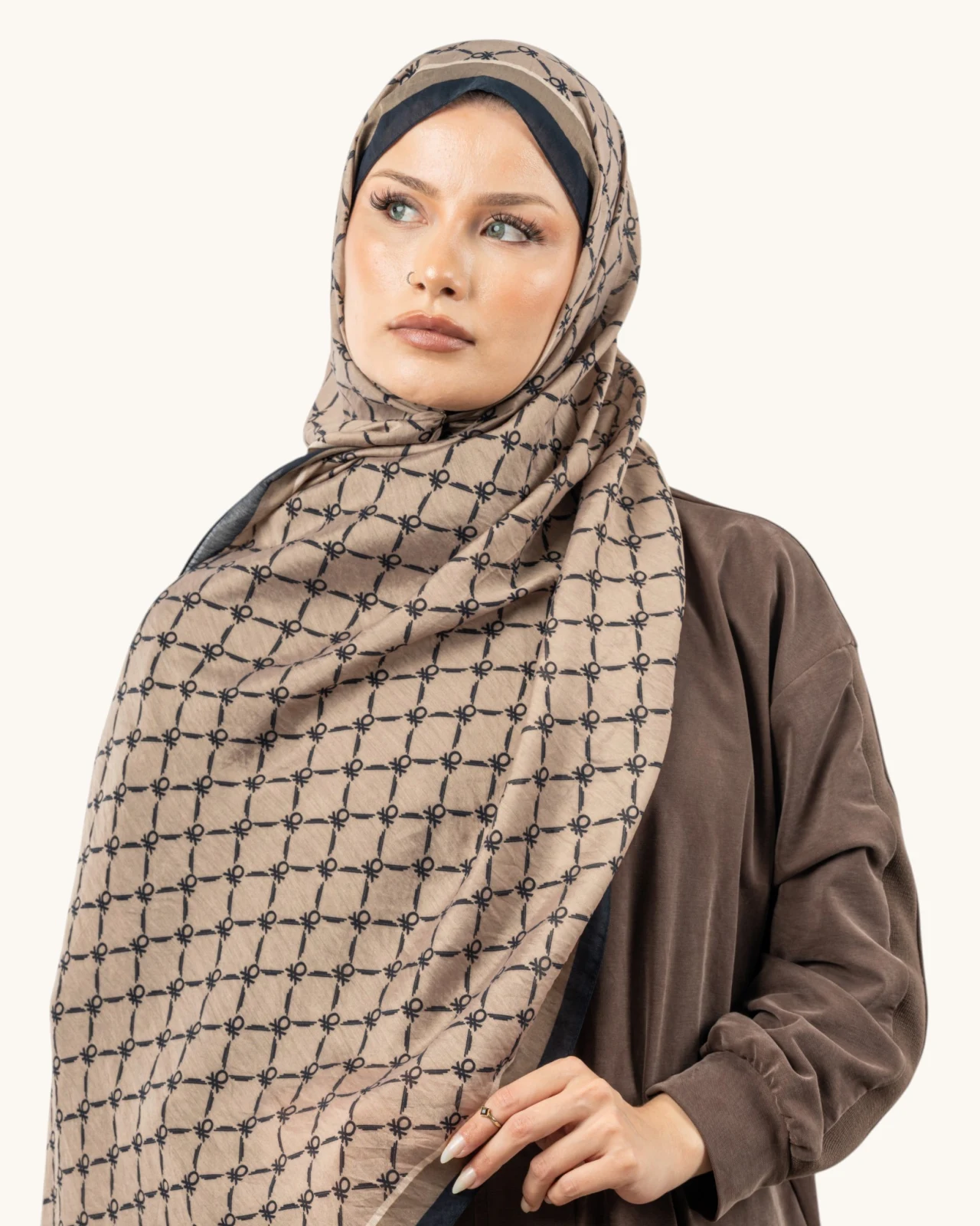 Benetton Fiore Şal Koyu Bej