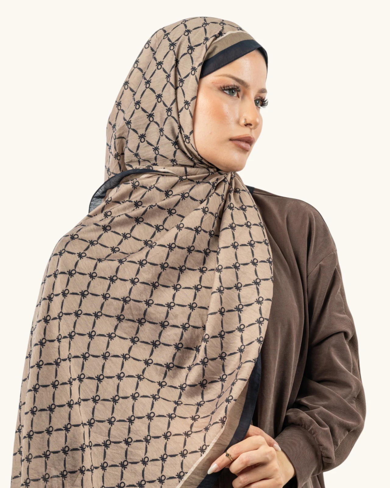 Benetton Fiore Şal Koyu Bej