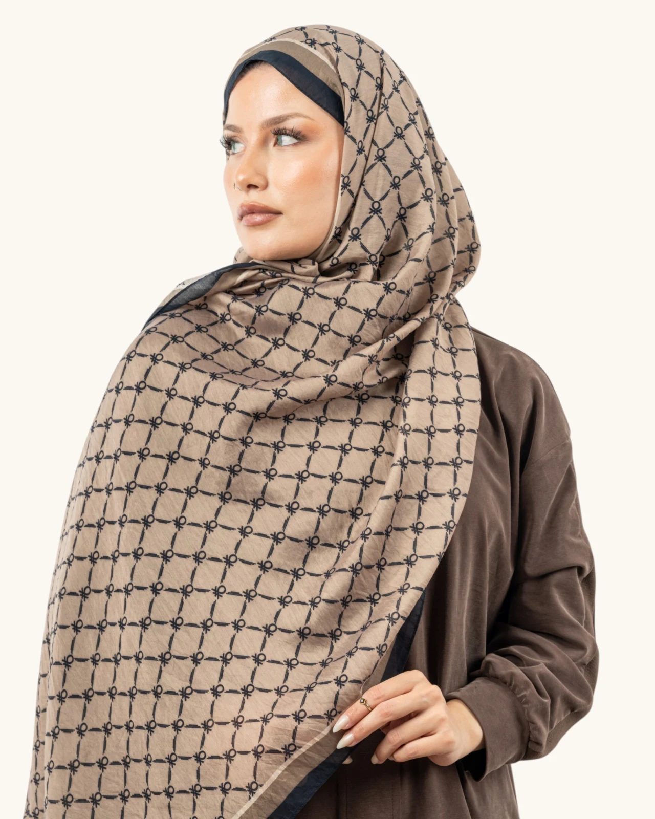Benetton Fiore Şal Koyu Bej