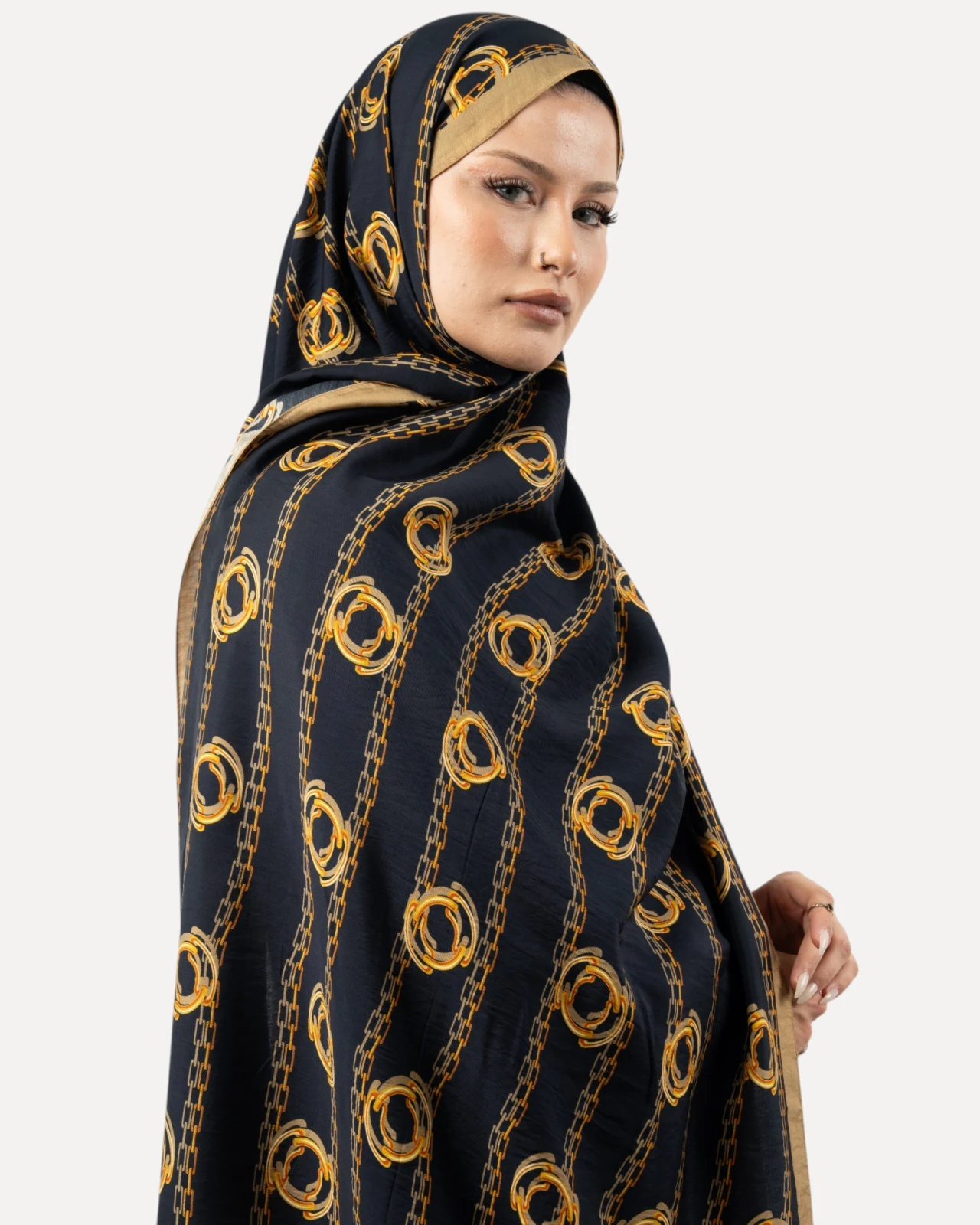 Sisley Verona Şal Lacivert Gold