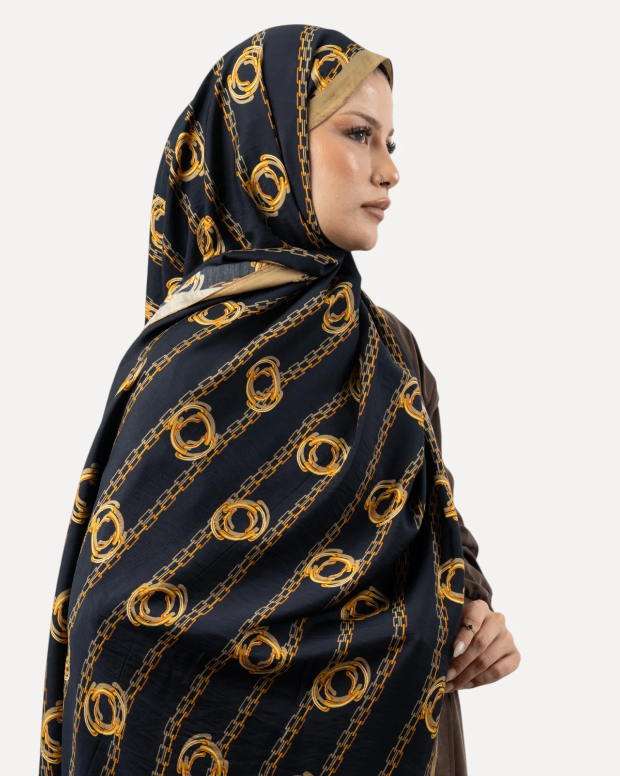 Sisley Verona Şal Lacivert Gold